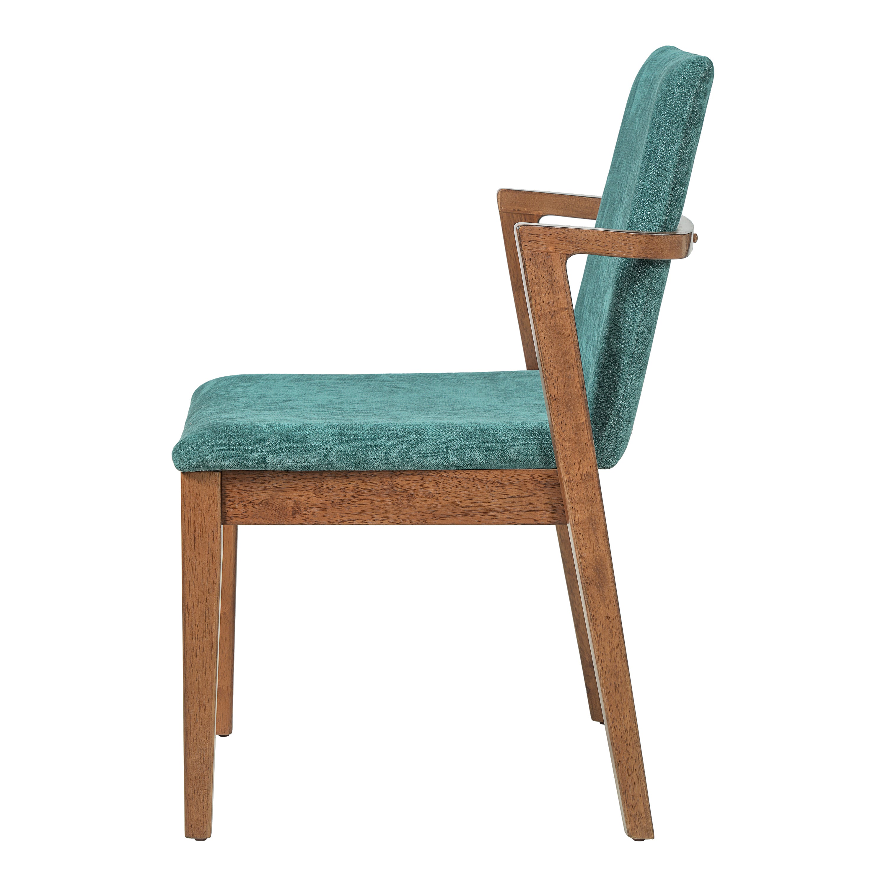 Isar Upholstered Dining Chairs with Solid Rubberwood Arm Frame Set of 2