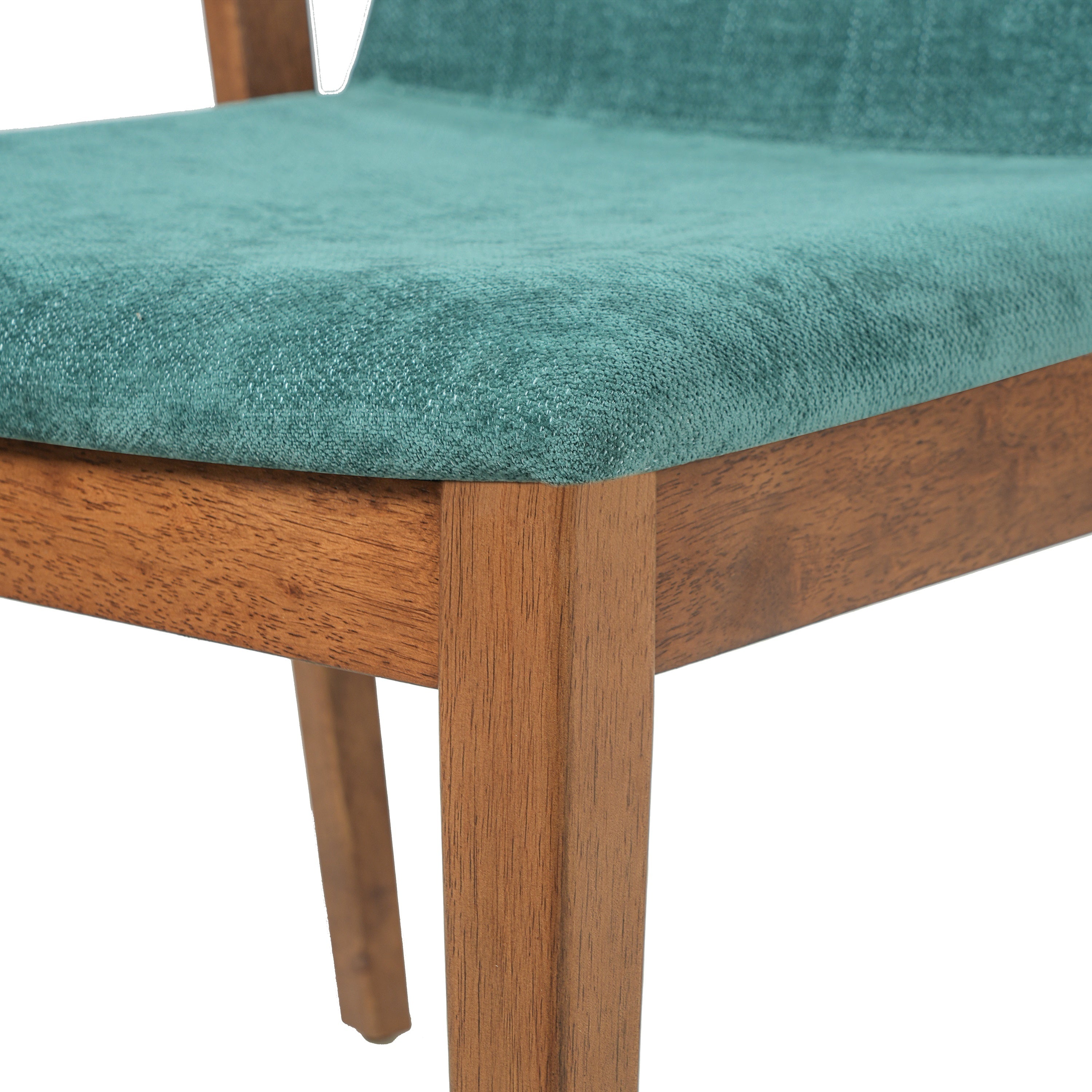 Isar Upholstered Dining Chairs with Solid Rubberwood Arm Frame Set of 2