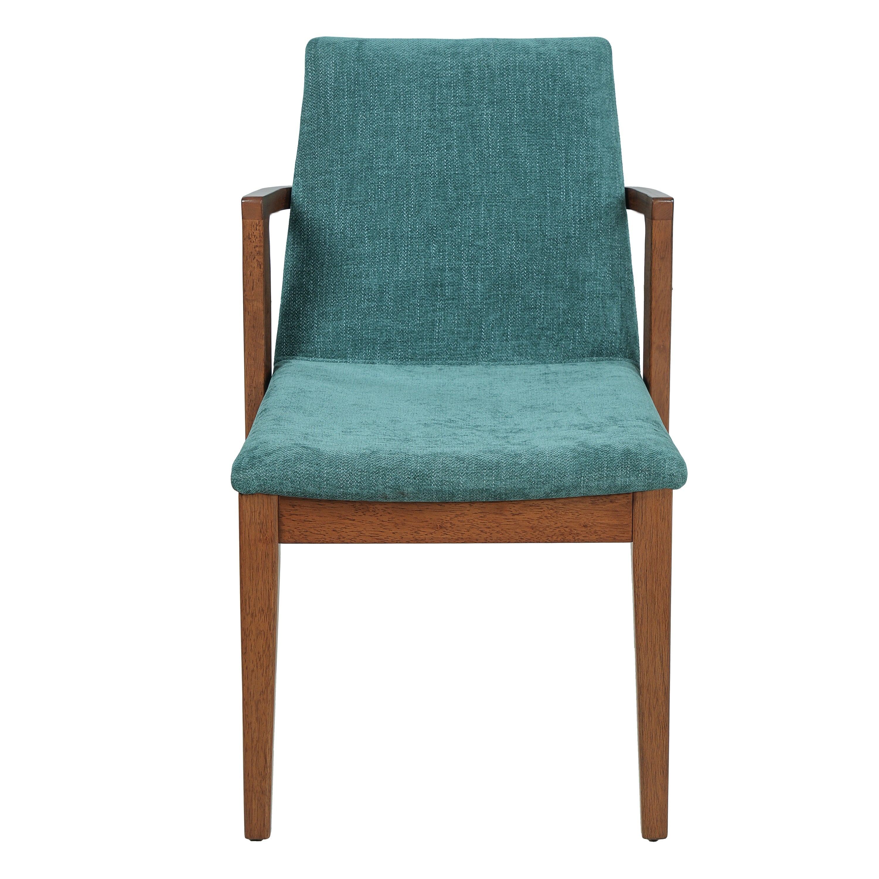 Isar Upholstered Dining Chairs with Solid Rubberwood Arm Frame Set of 2