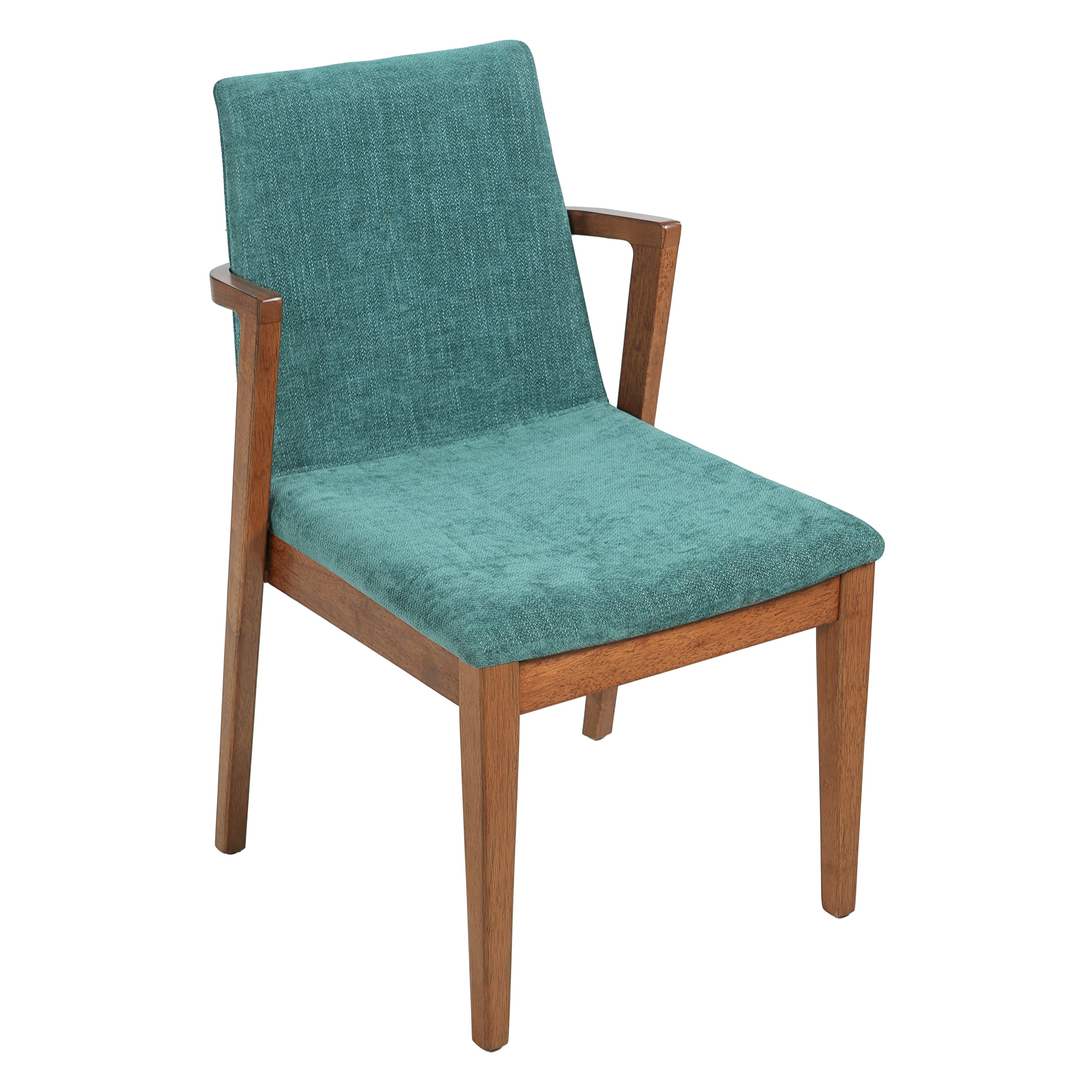 Isar Upholstered Dining Chairs with Solid Rubberwood Arm Frame Set of 2