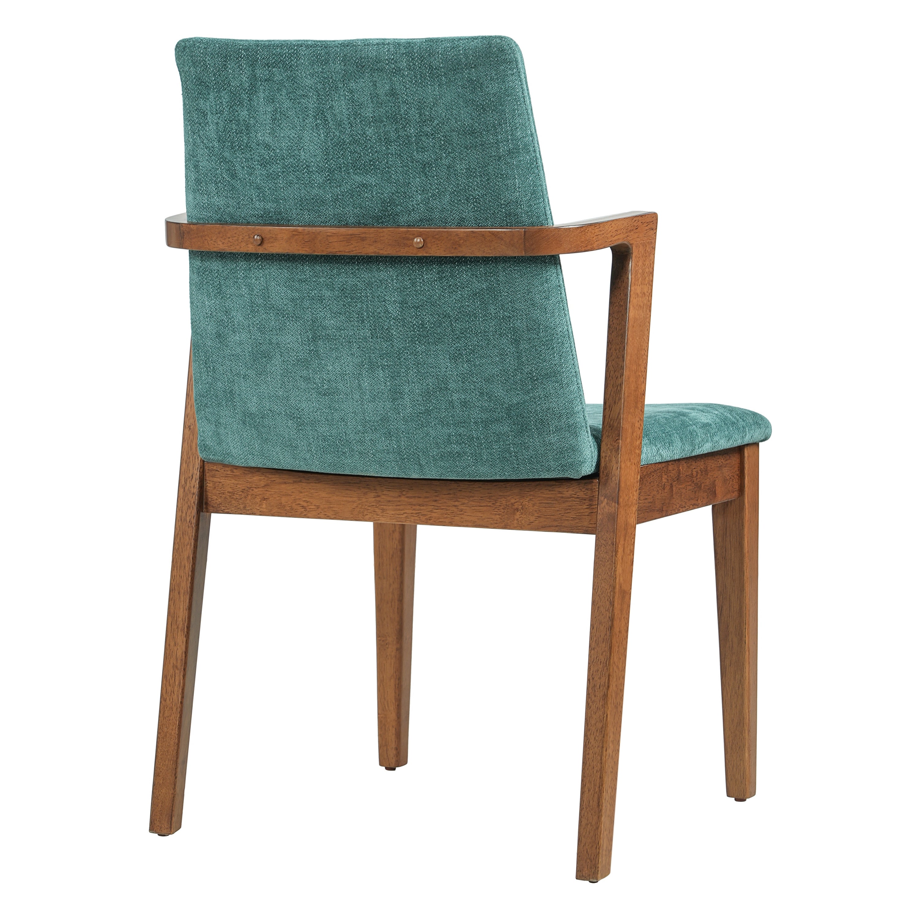 Isar Upholstered Dining Chairs with Solid Rubberwood Arm Frame Set of 2