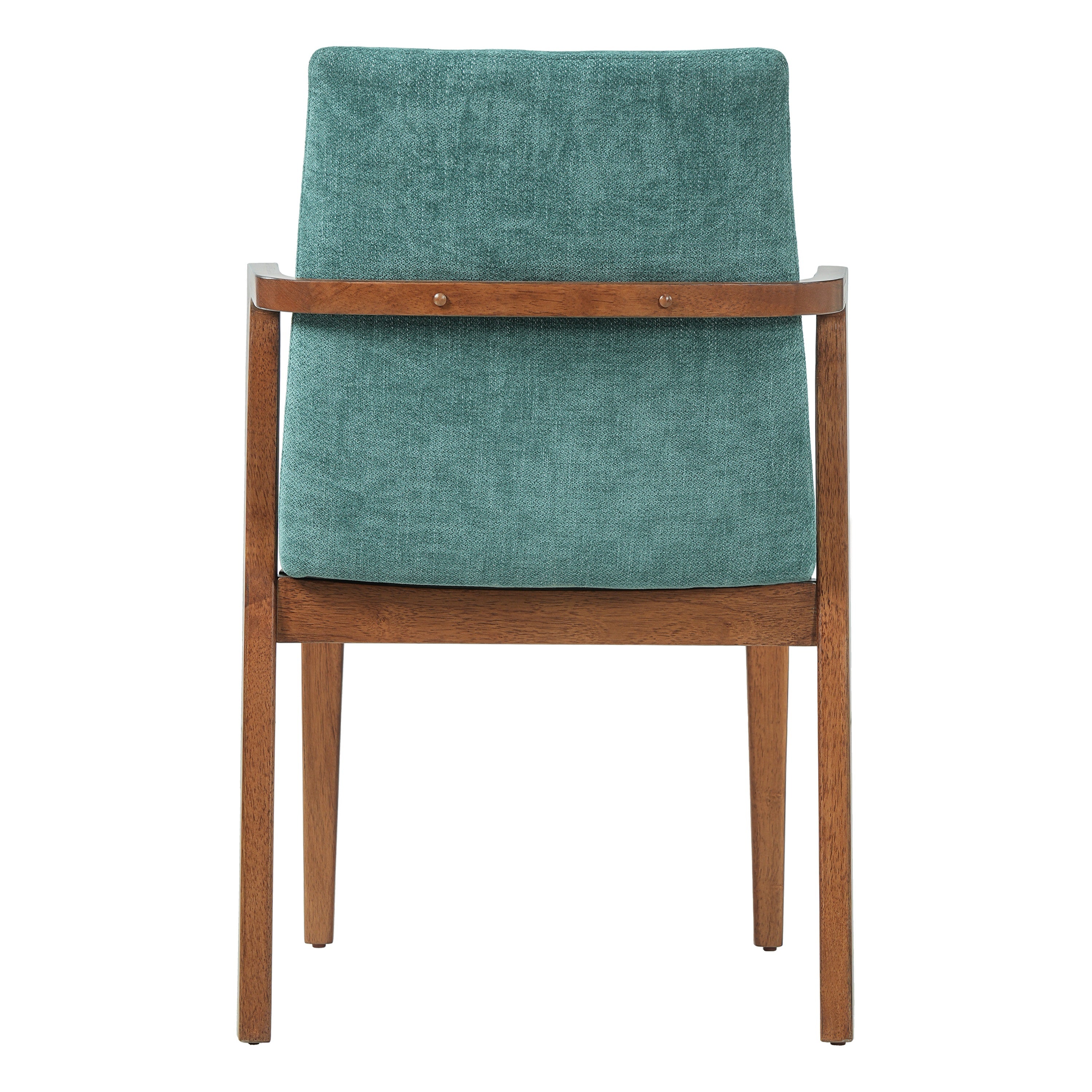 Isar Upholstered Dining Chairs with Solid Rubberwood Arm Frame Set of 2