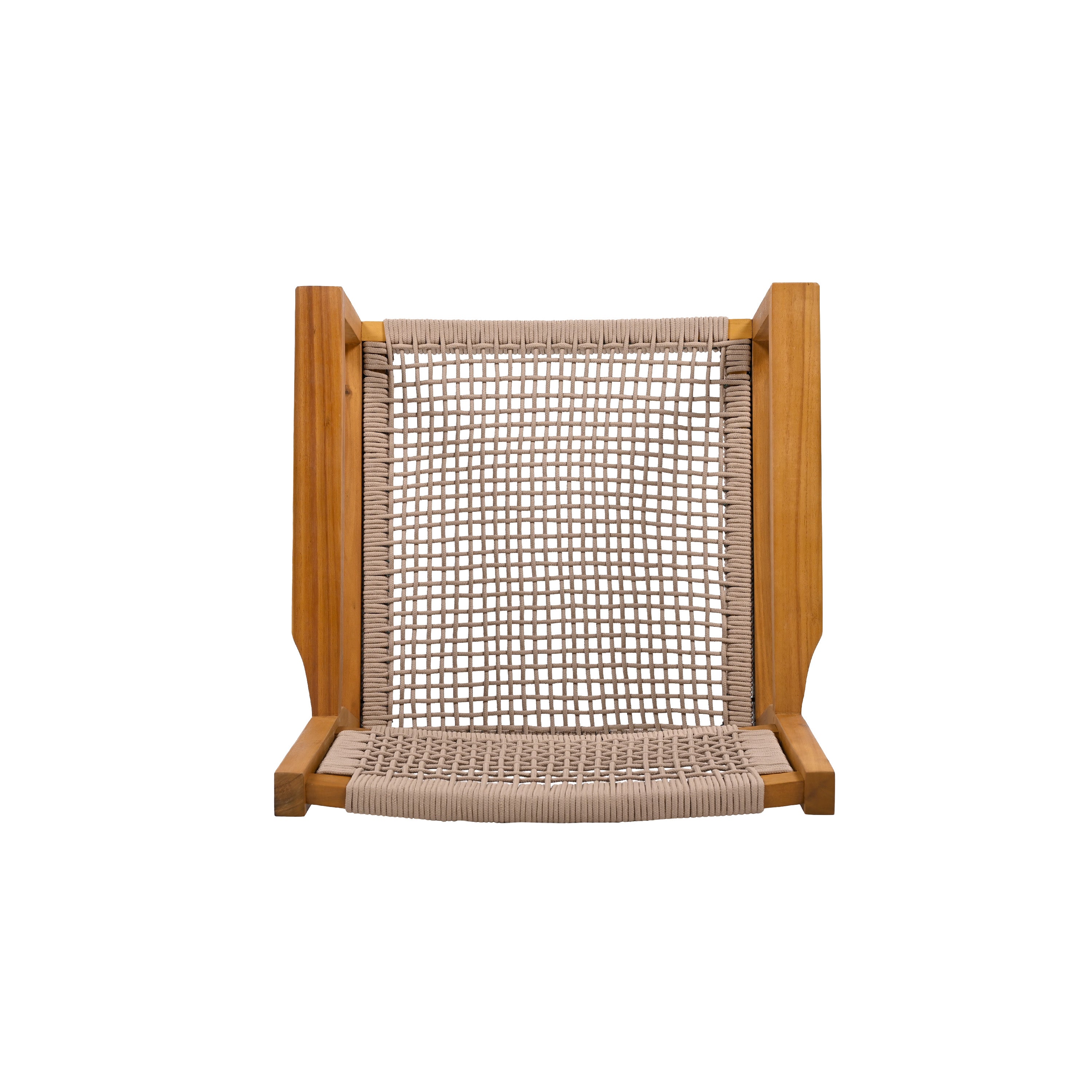 Aare Acacia Wood Dining Chairs with Woven Rope Seats and Arms Set of 2