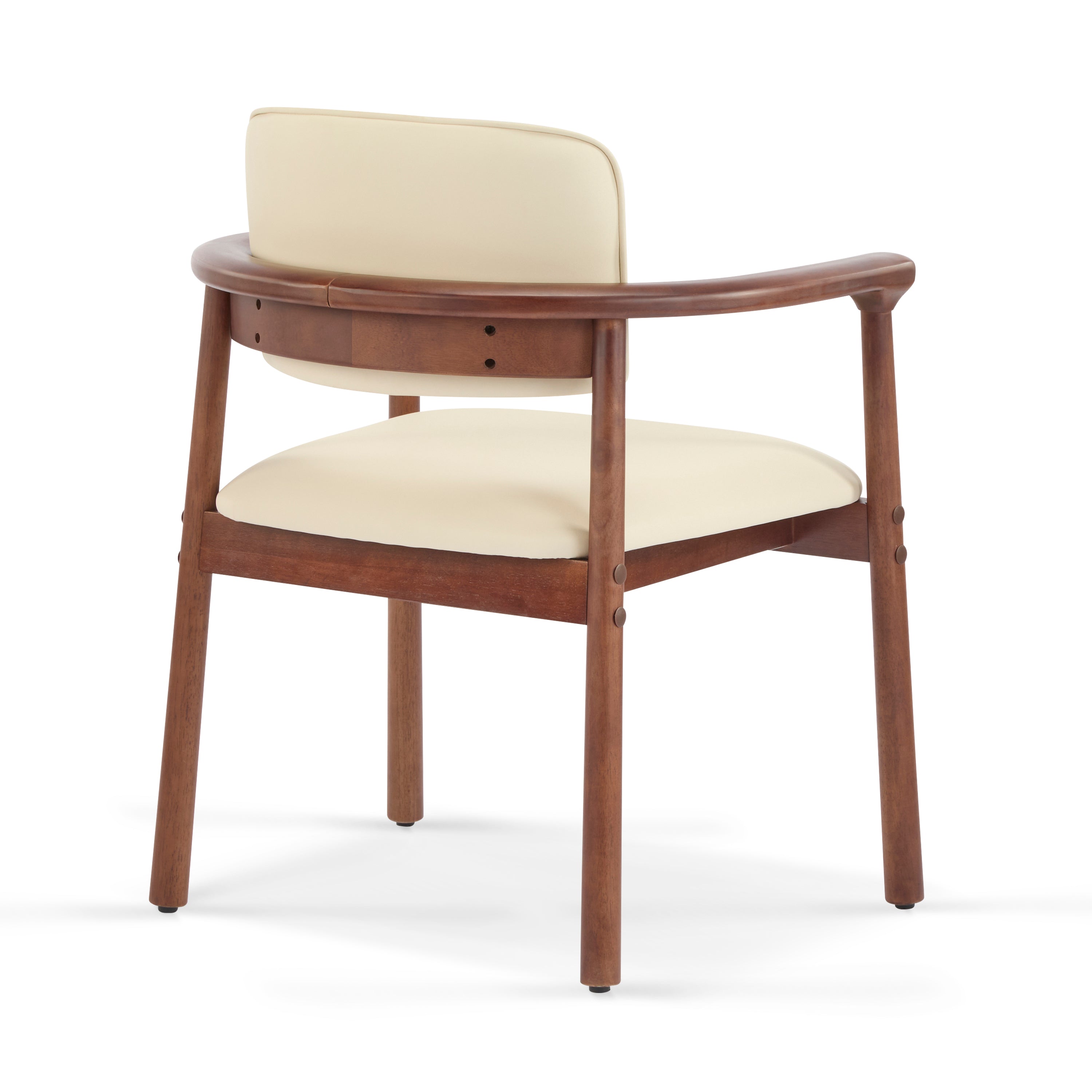 Durance Upholstered Dining Chairs with Curved Rubberwood Arms Set of 2