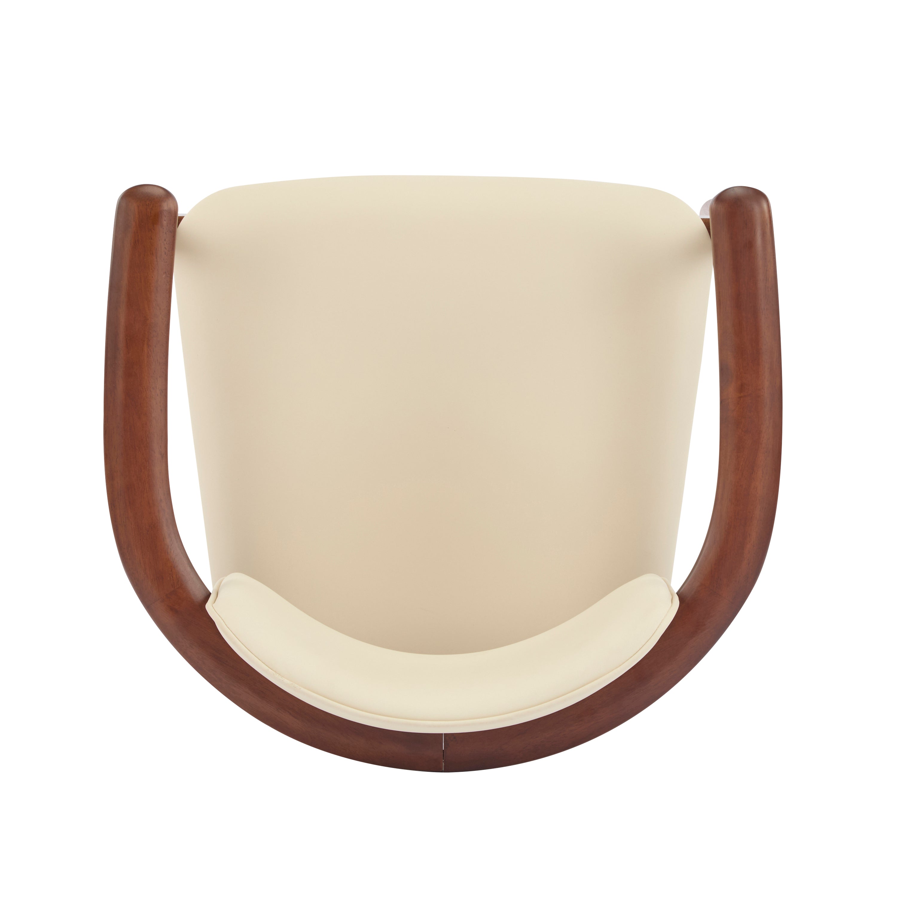 Durance Upholstered Dining Chairs with Curved Rubberwood Arms Set of 2