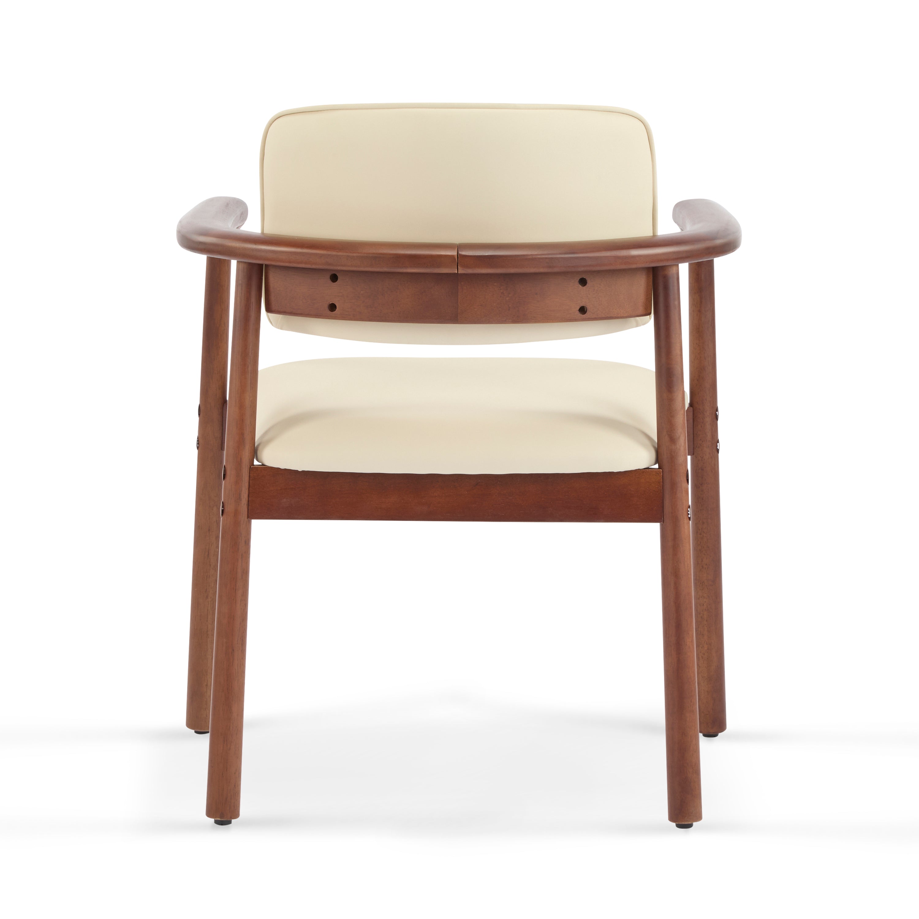 Durance Upholstered Dining Chairs with Curved Rubberwood Arms Set of 2