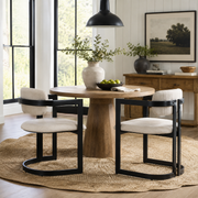 Morava Upholstered Metal Dining Armchairs with Half-Round Base Set of 2