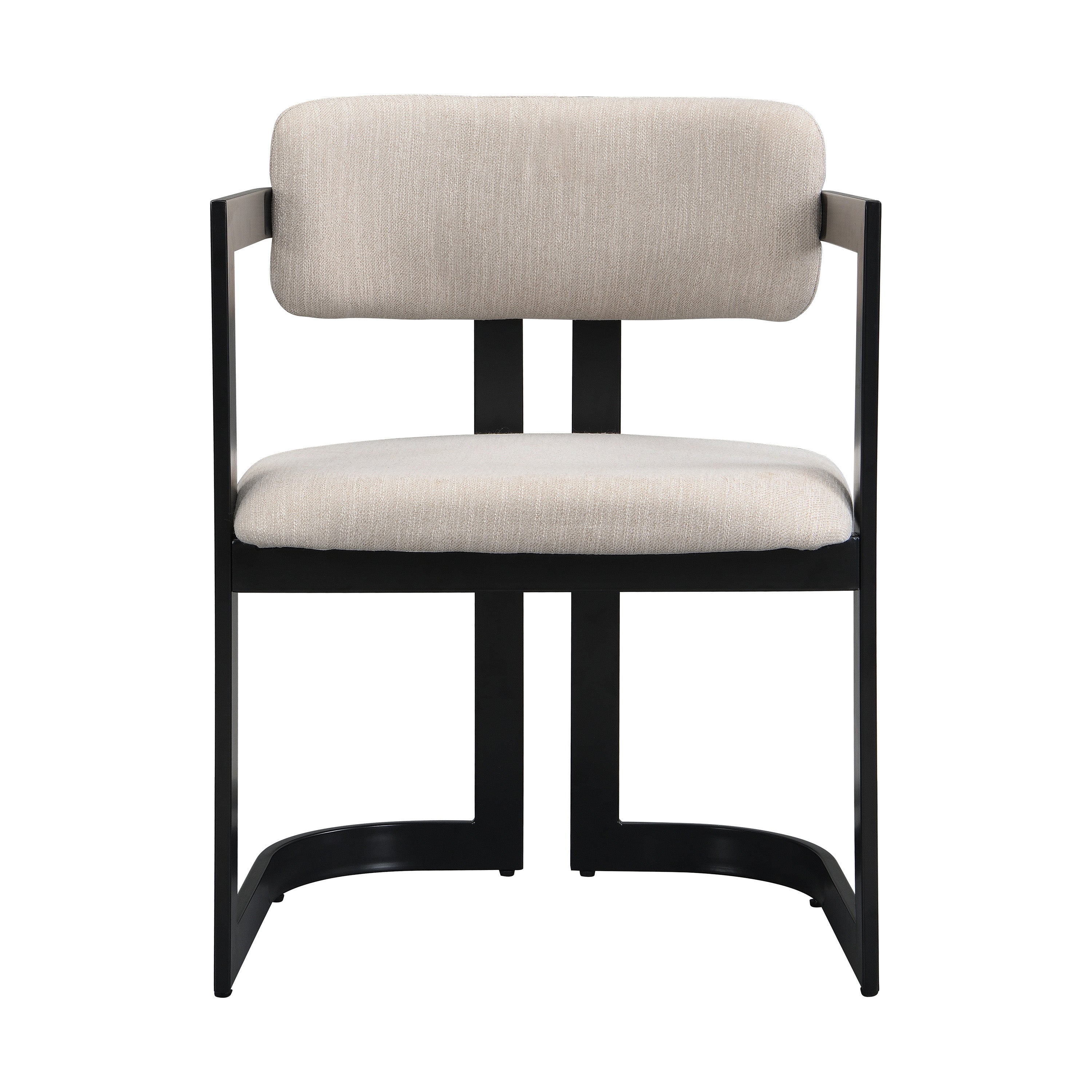Morava Upholstered Metal Dining Armchairs with Half-Round Base Set of 2