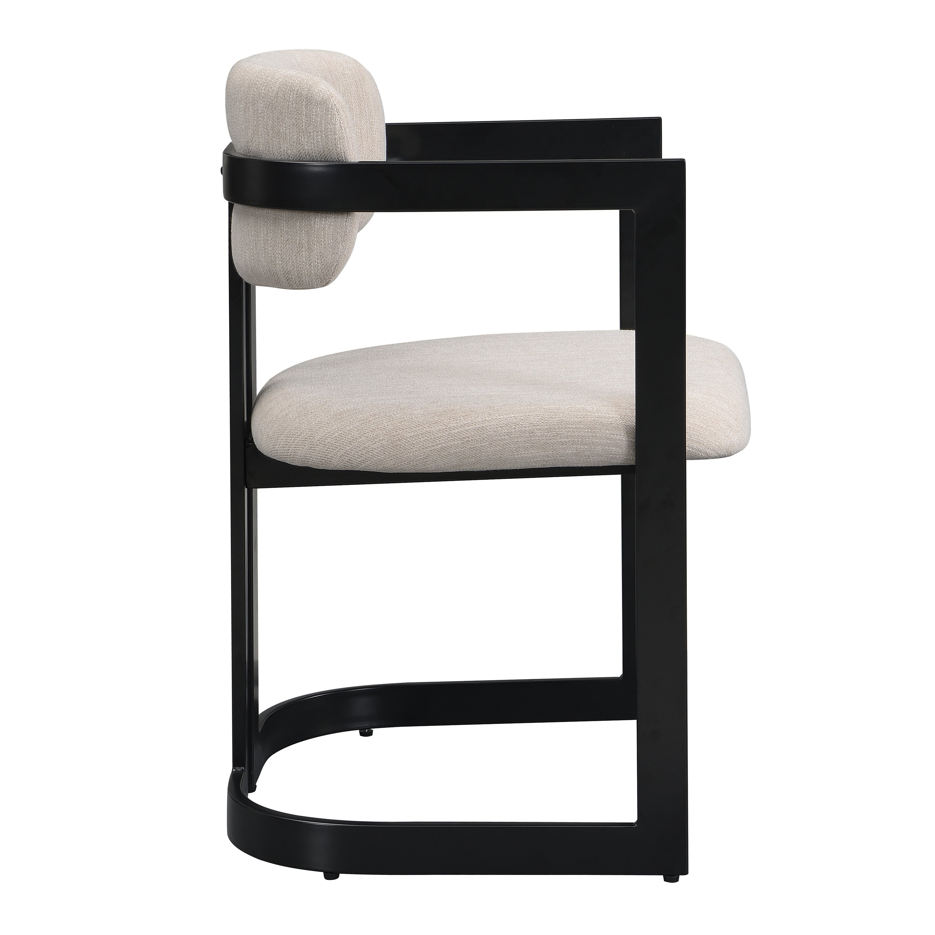 Morava Upholstered Metal Dining Armchairs with Half-Round Base Set of 2