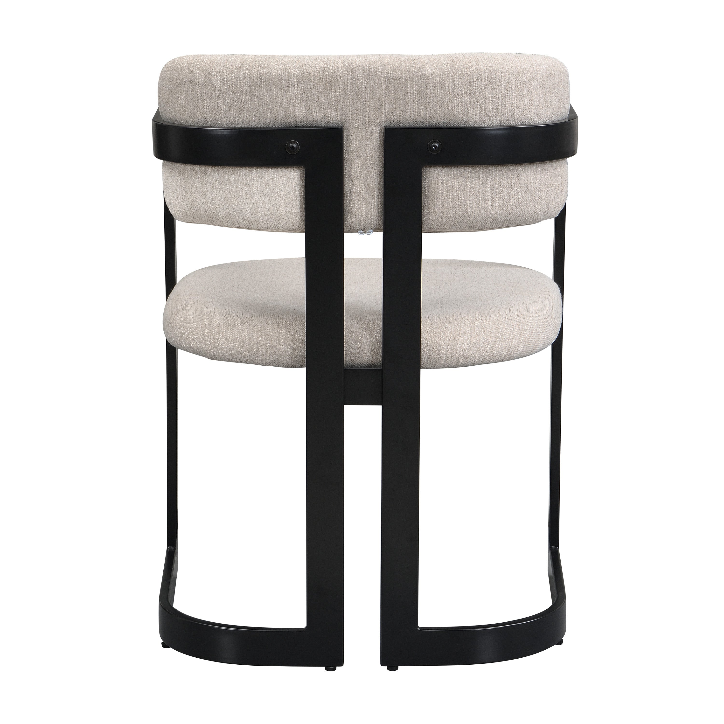Morava Upholstered Metal Dining Armchairs with Half-Round Base Set of 2