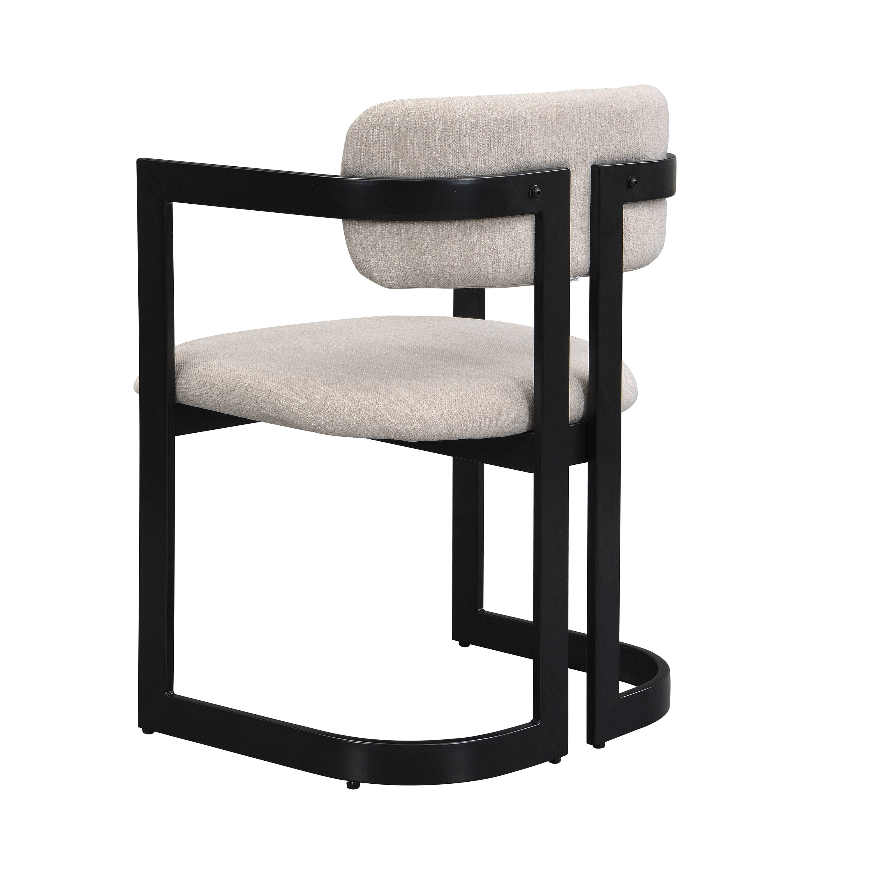 Morava Upholstered Metal Dining Armchairs with Half-Round Base Set of 2