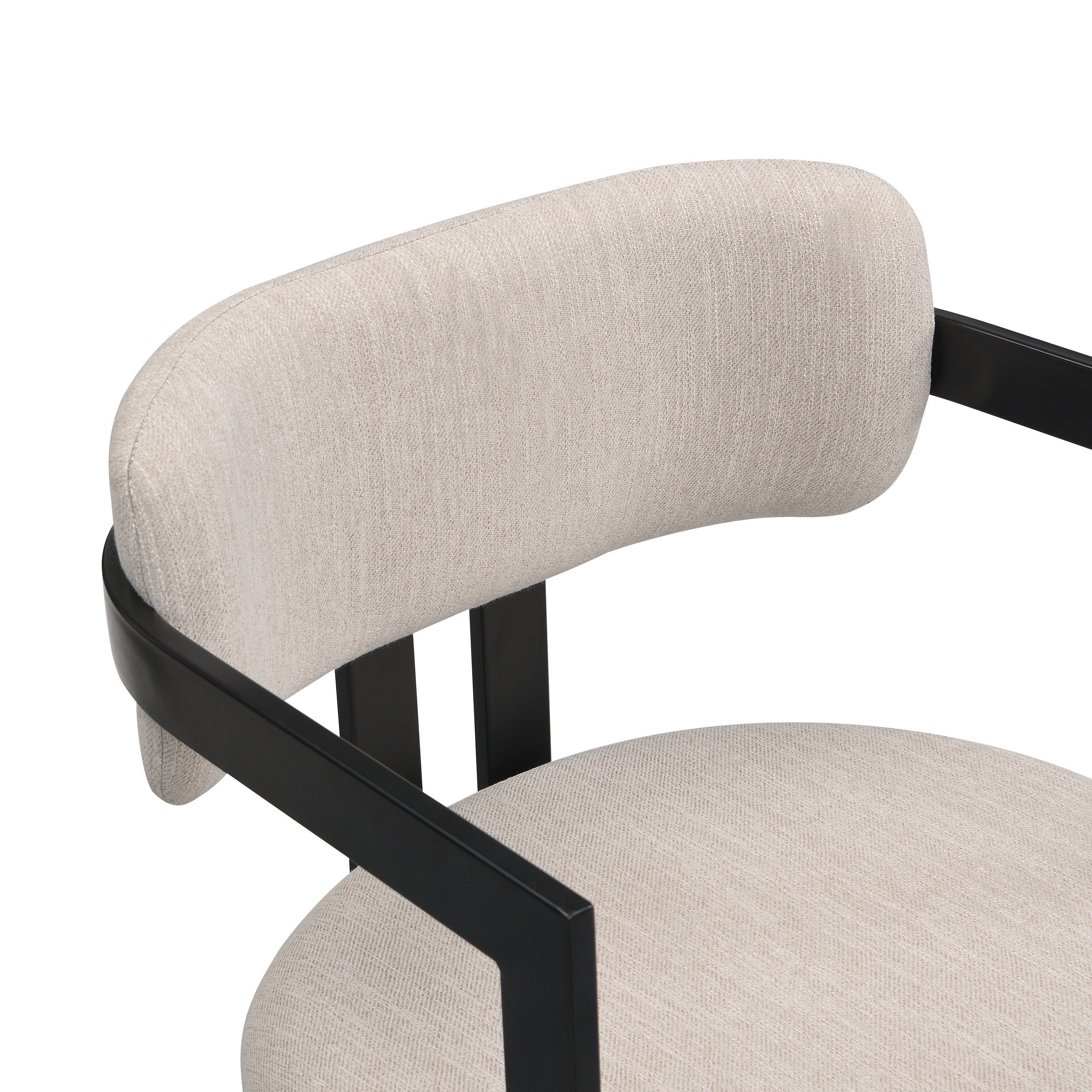 Morava Upholstered Metal Dining Armchairs with Half-Round Base Set of 2
