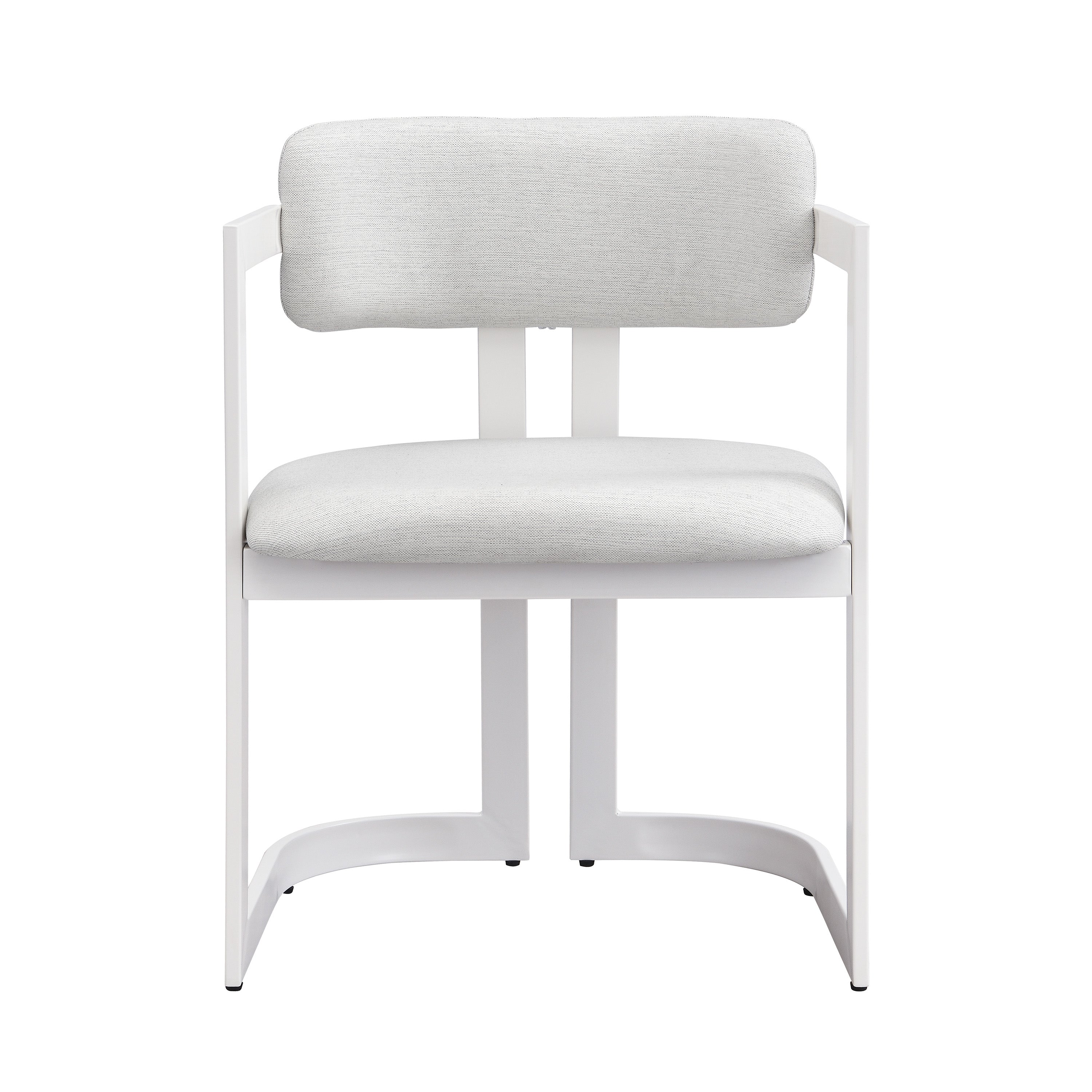 Morava Upholstered Metal Dining Armchairs with Half-Round Base Set of 2