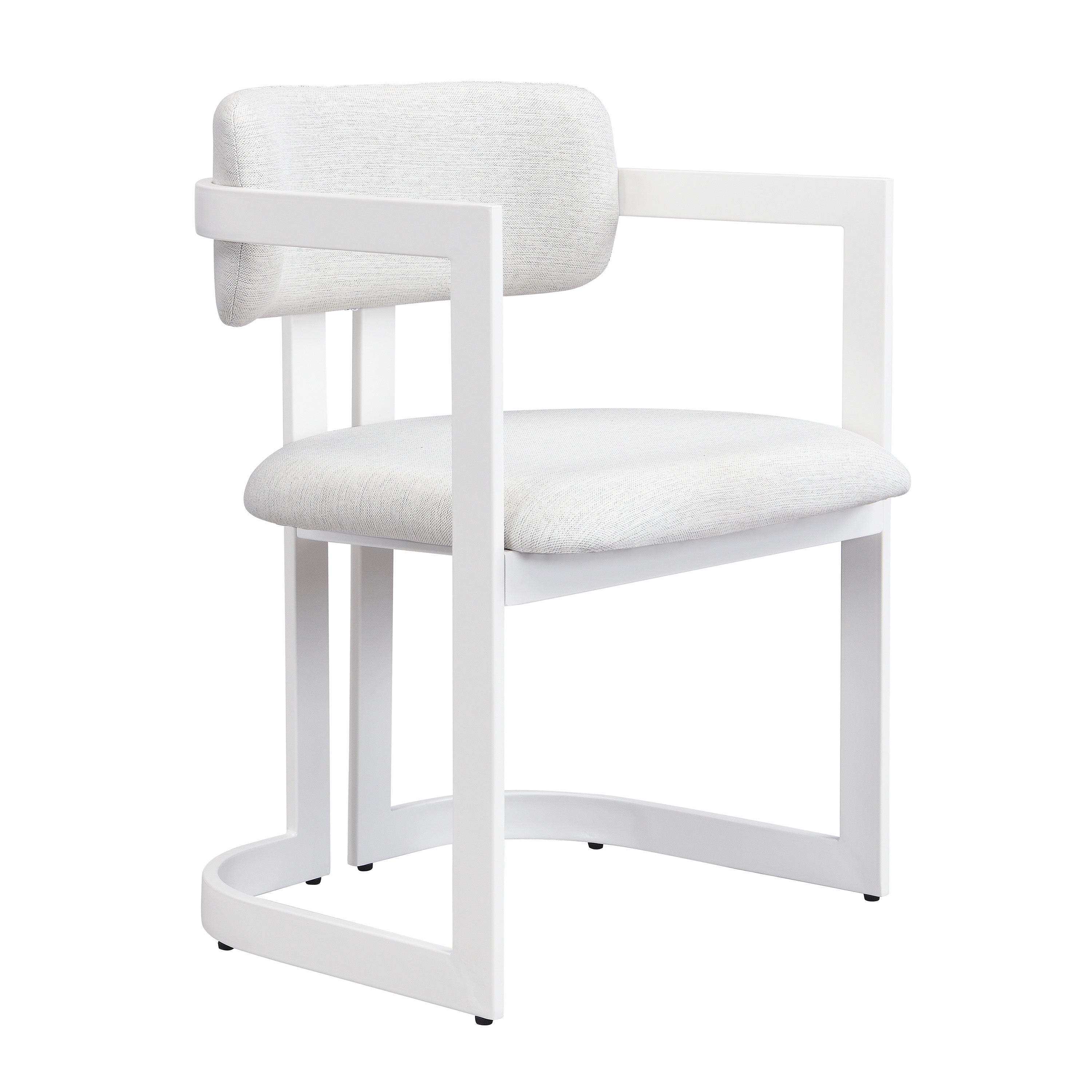 Morava Upholstered Metal Dining Armchairs with Half-Round Base Set of 2
