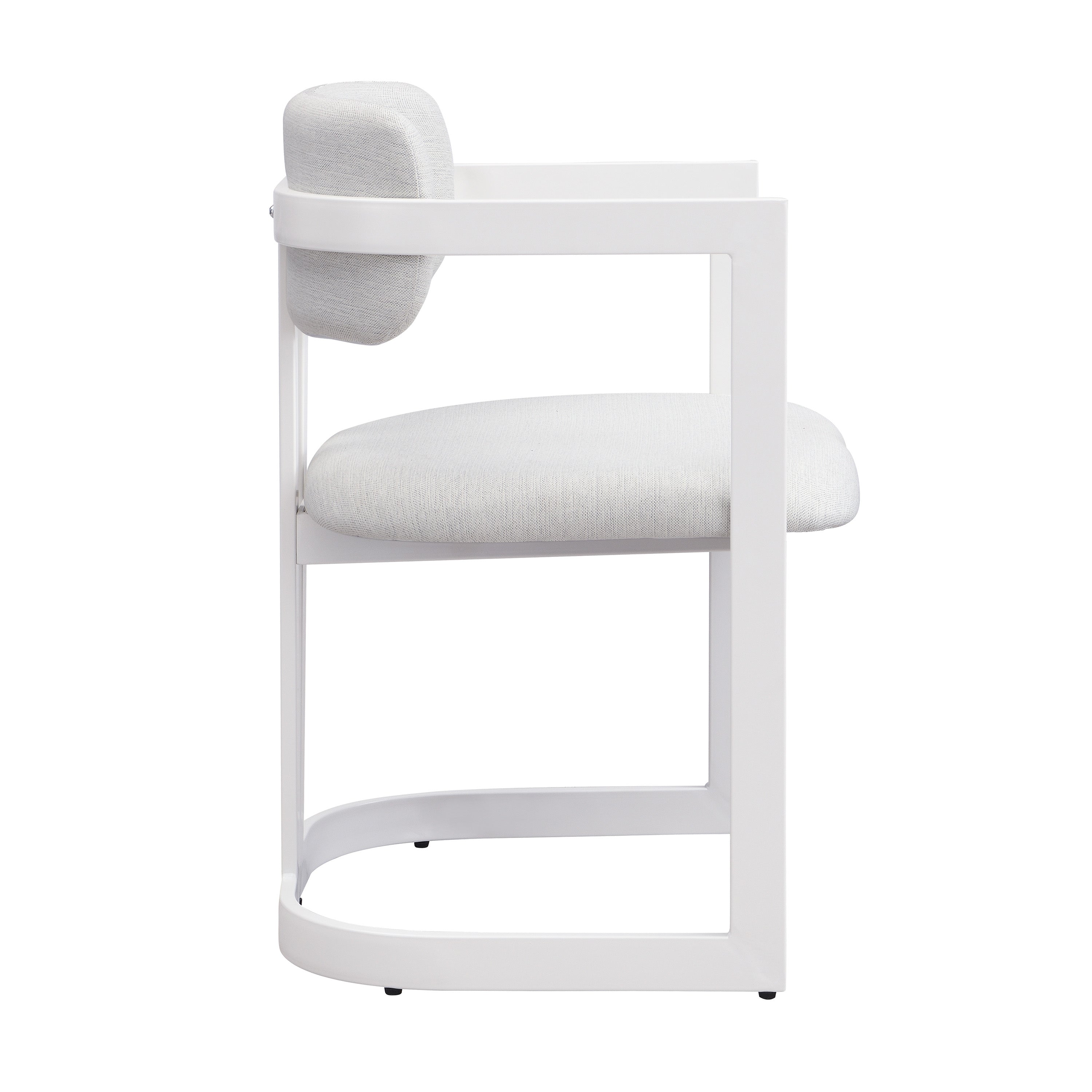 Morava Upholstered Metal Dining Armchairs with Half-Round Base Set of 2
