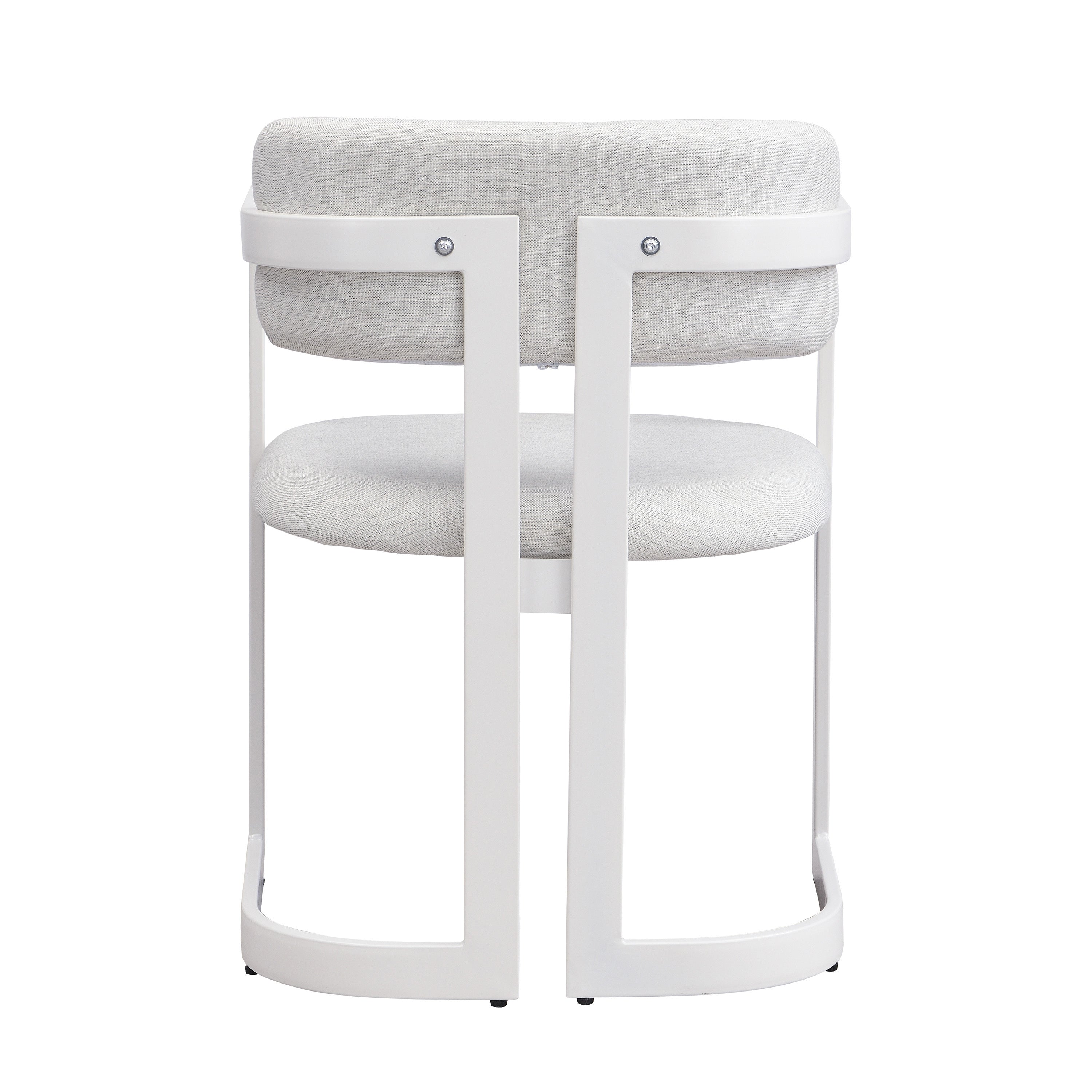 Morava Upholstered Metal Dining Armchairs with Half-Round Base Set of 2