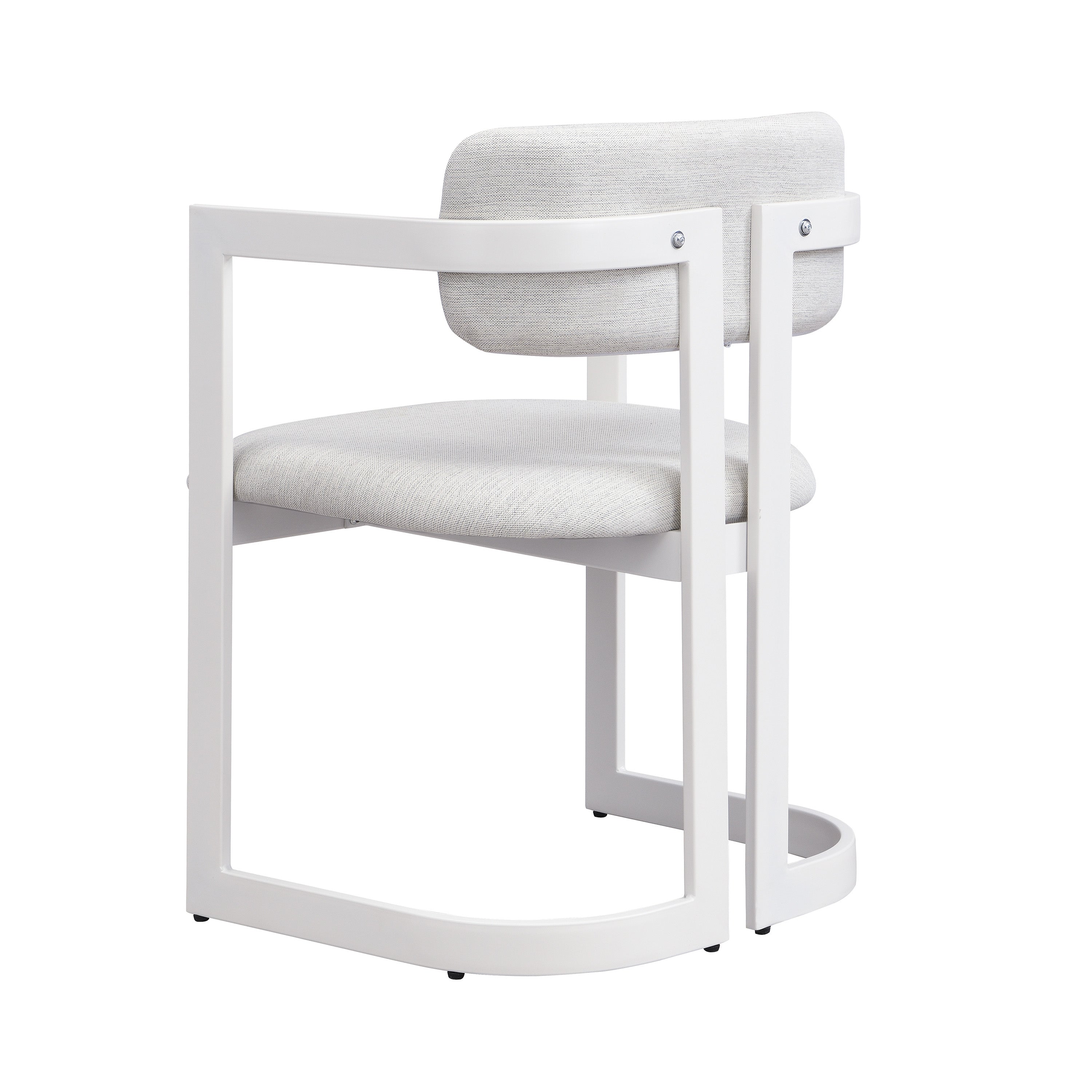 Morava Upholstered Metal Dining Armchairs with Half-Round Base Set of 2