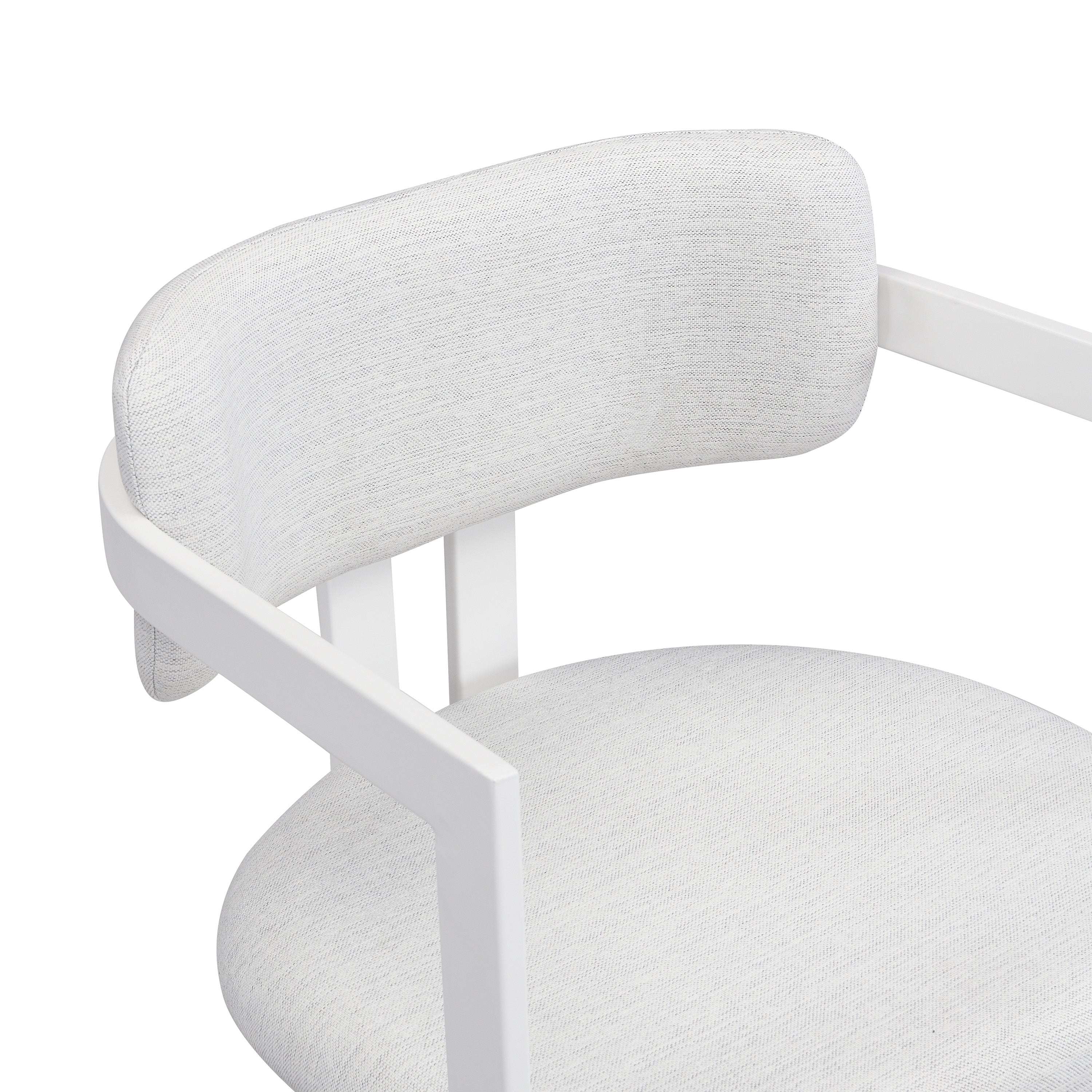Morava Upholstered Metal Dining Armchairs with Half-Round Base Set of 2