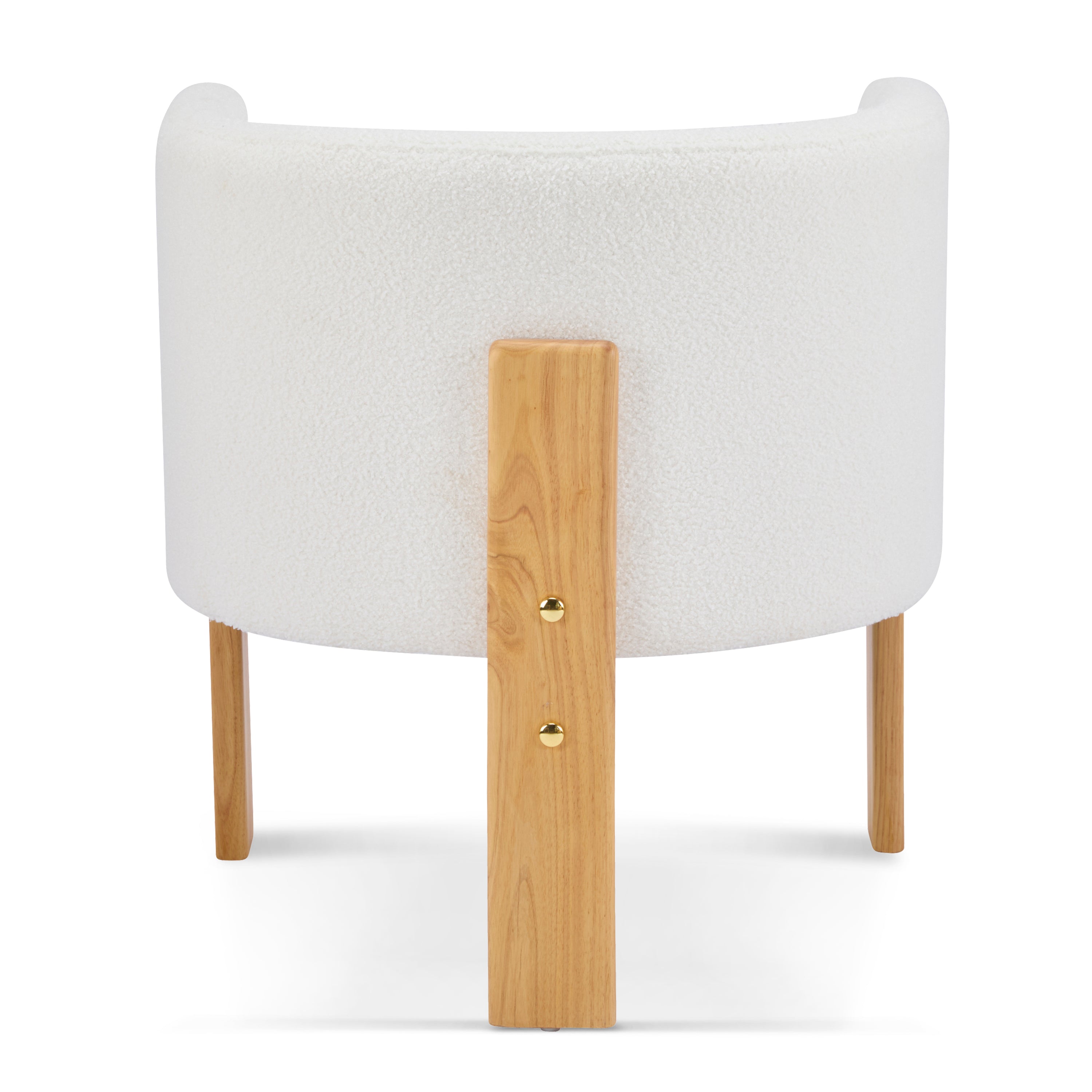 Soca Boucle Upholstered Dining Armchairs with Solid Rubberwood Post Frame Set of 2