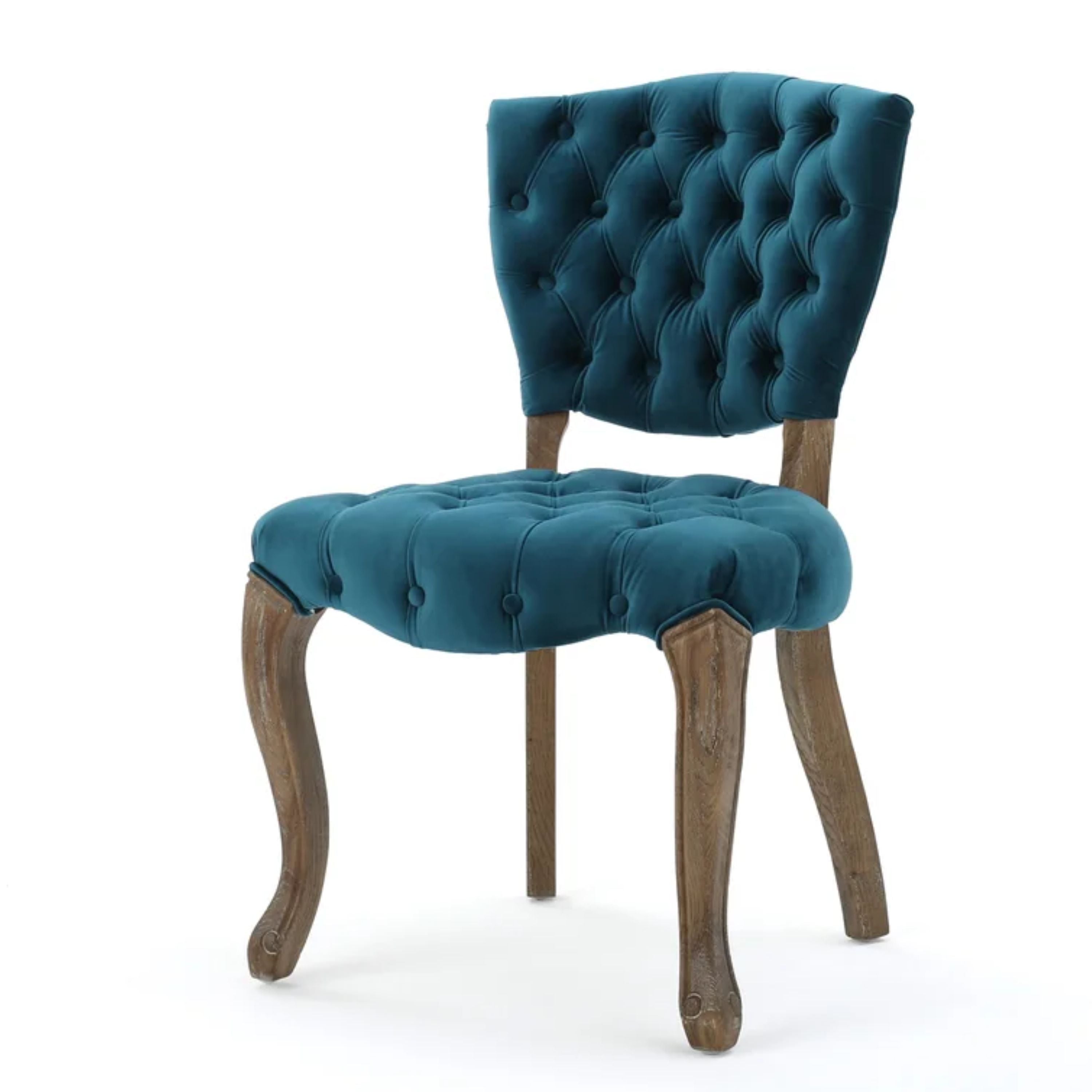 Prespa Tufted Velvet Dining Chairs with Solid Wood Legs Set of 2