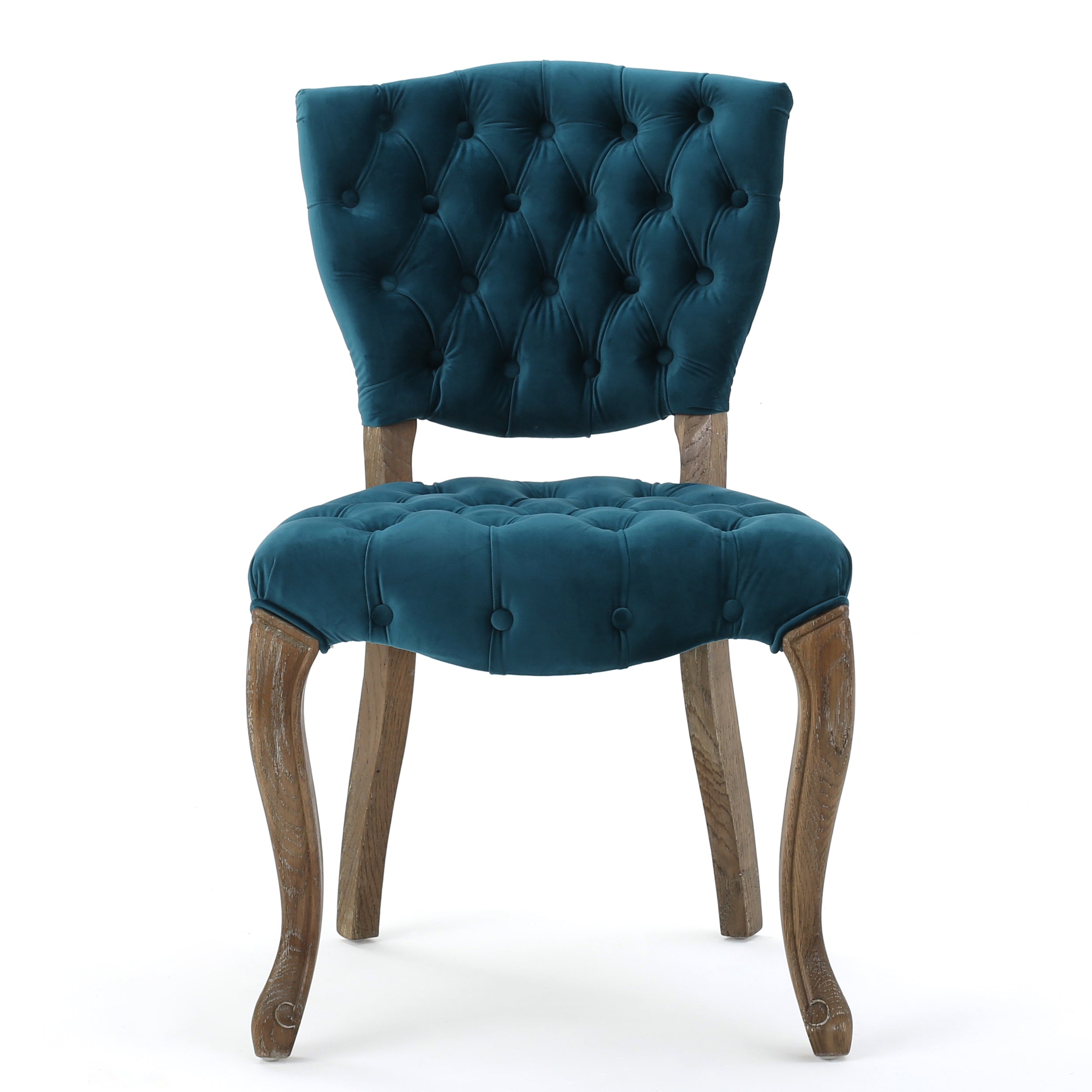 Prespa Tufted Velvet Dining Chairs with Solid Wood Legs Set of 2