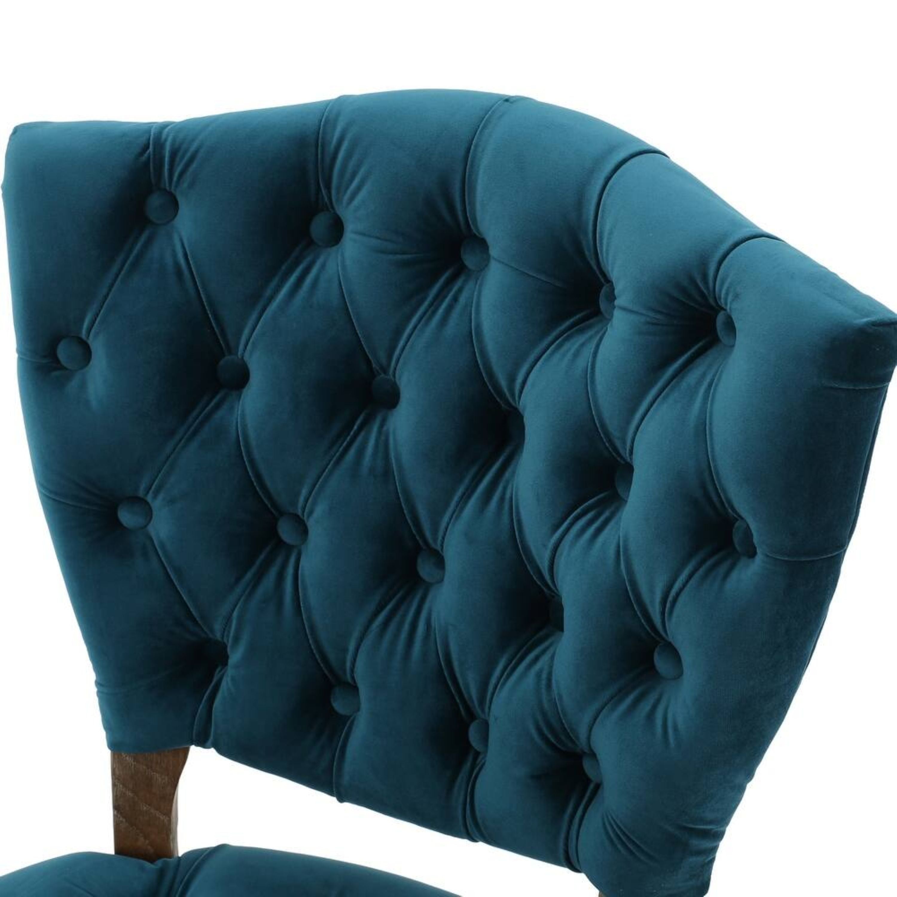 Prespa Tufted Velvet Dining Chairs with Solid Wood Legs Set of 2
