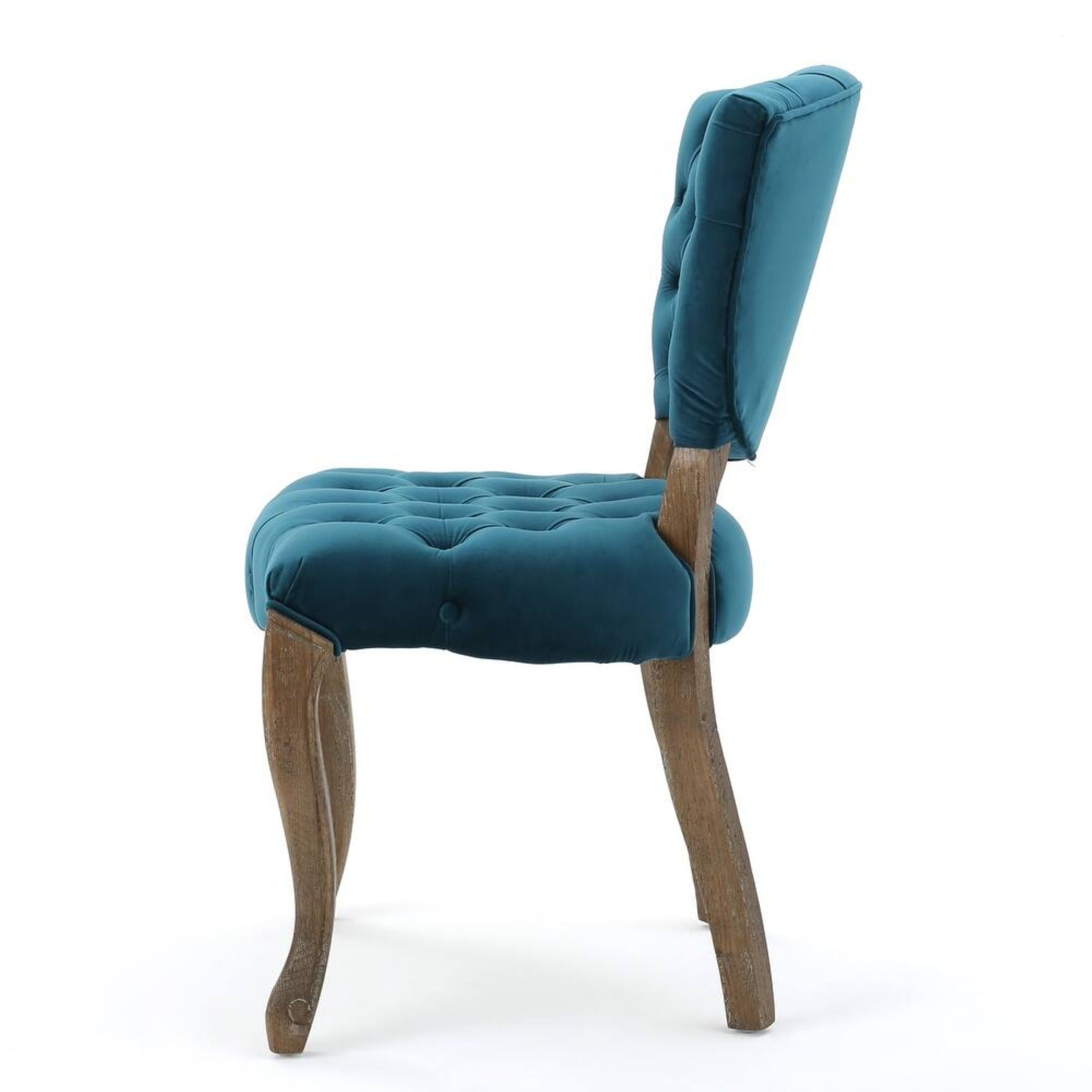 Prespa Tufted Velvet Dining Chairs with Solid Wood Legs Set of 2