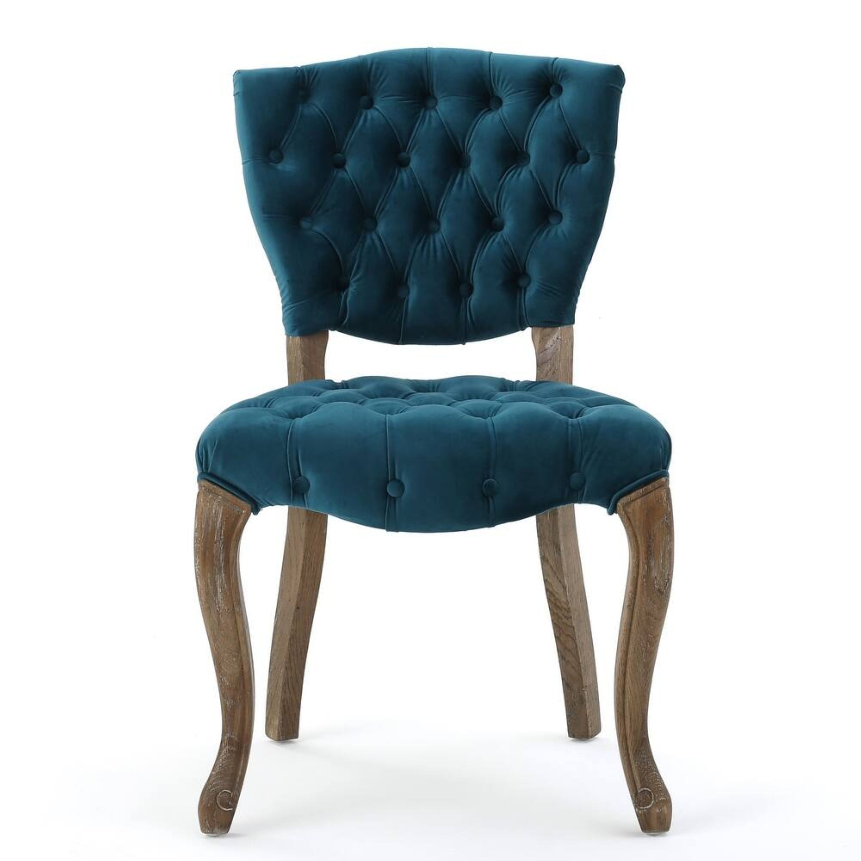Prespa Tufted Velvet Dining Chairs with Solid Wood Legs Set of 2