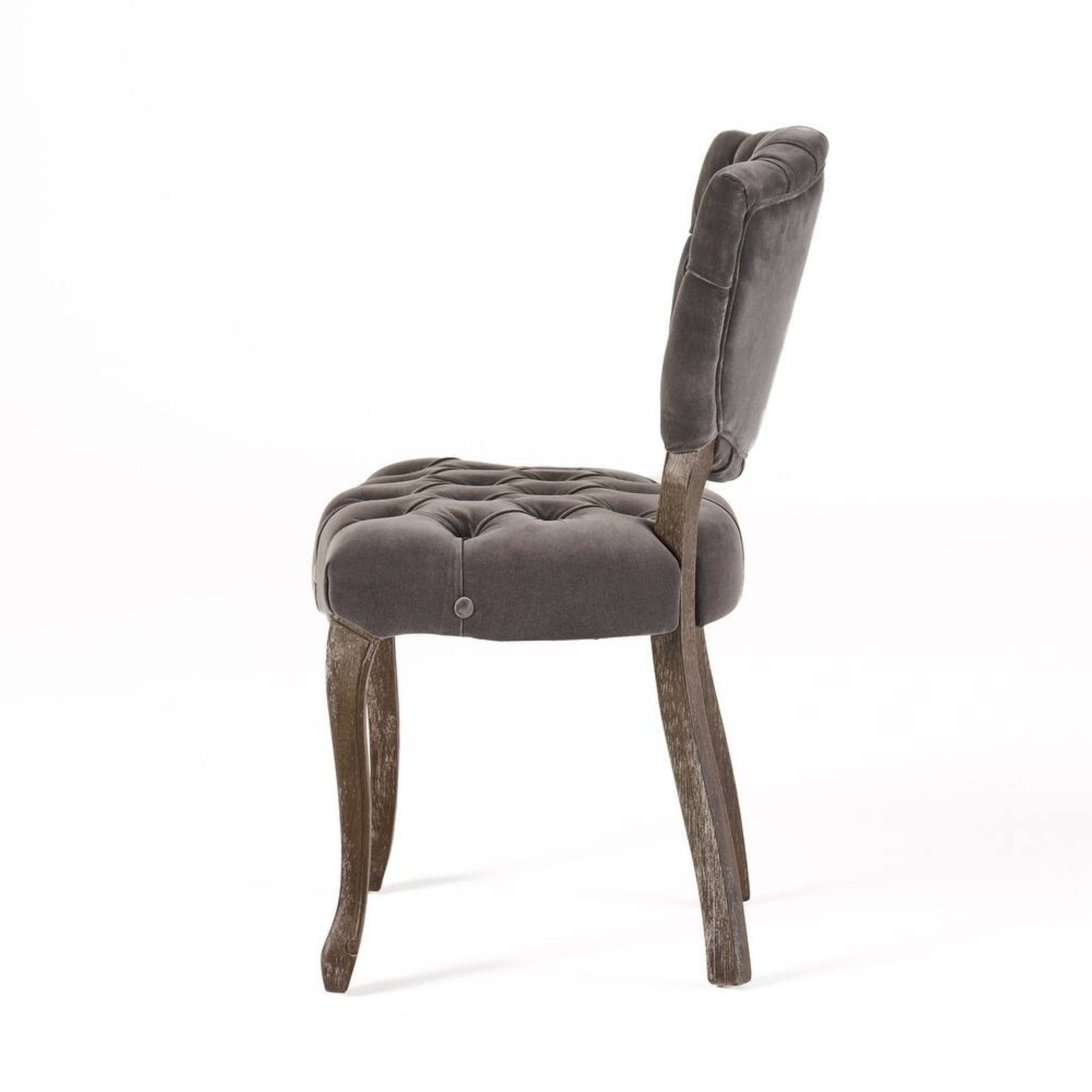Prespa Tufted Velvet Dining Chairs with Solid Wood Legs Set of 2
