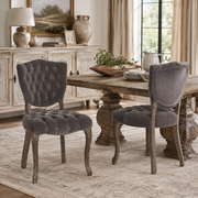 Prespa Tufted Velvet Dining Chairs with Solid Wood Legs Set of 2