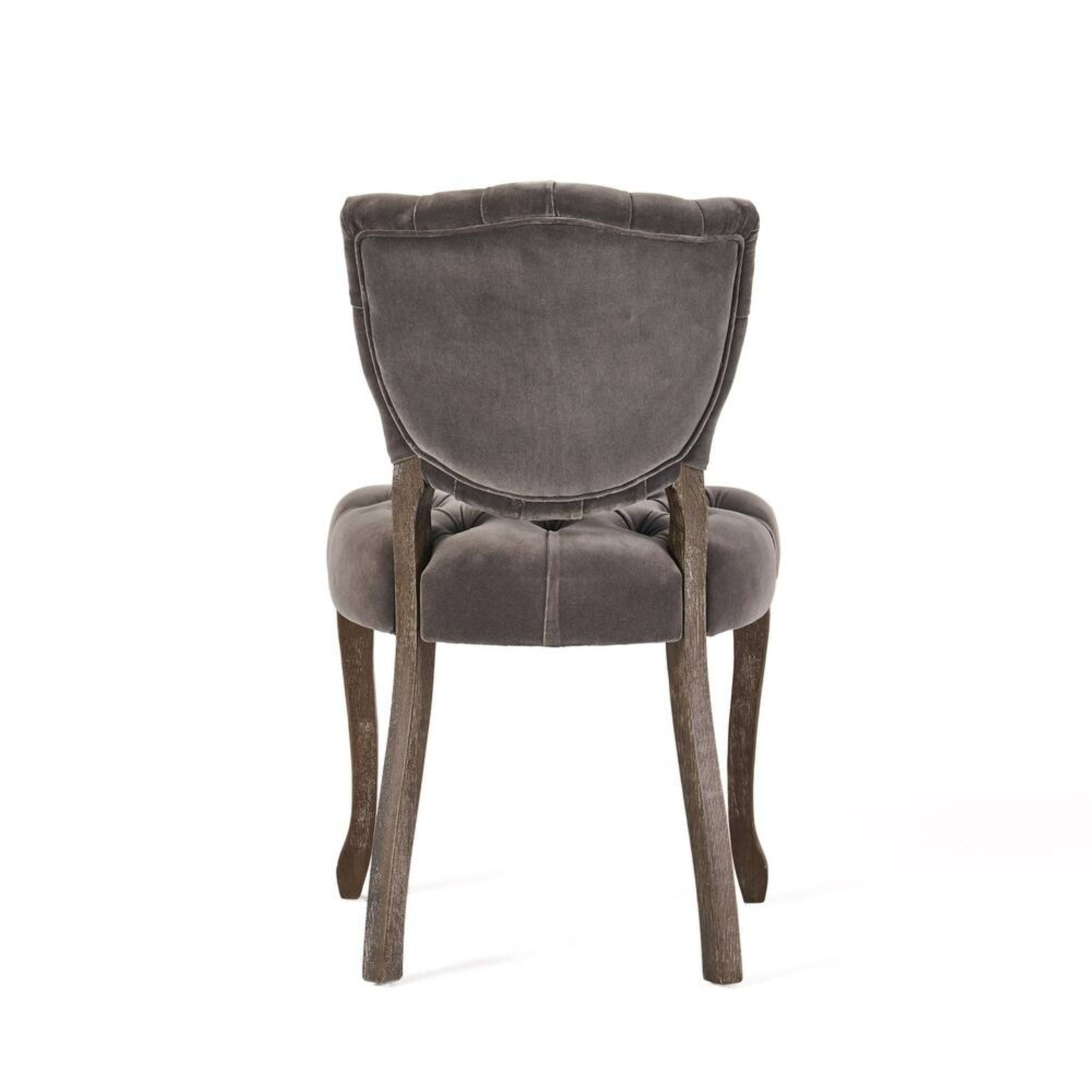 Prespa Tufted Velvet Dining Chairs with Solid Wood Legs Set of 2