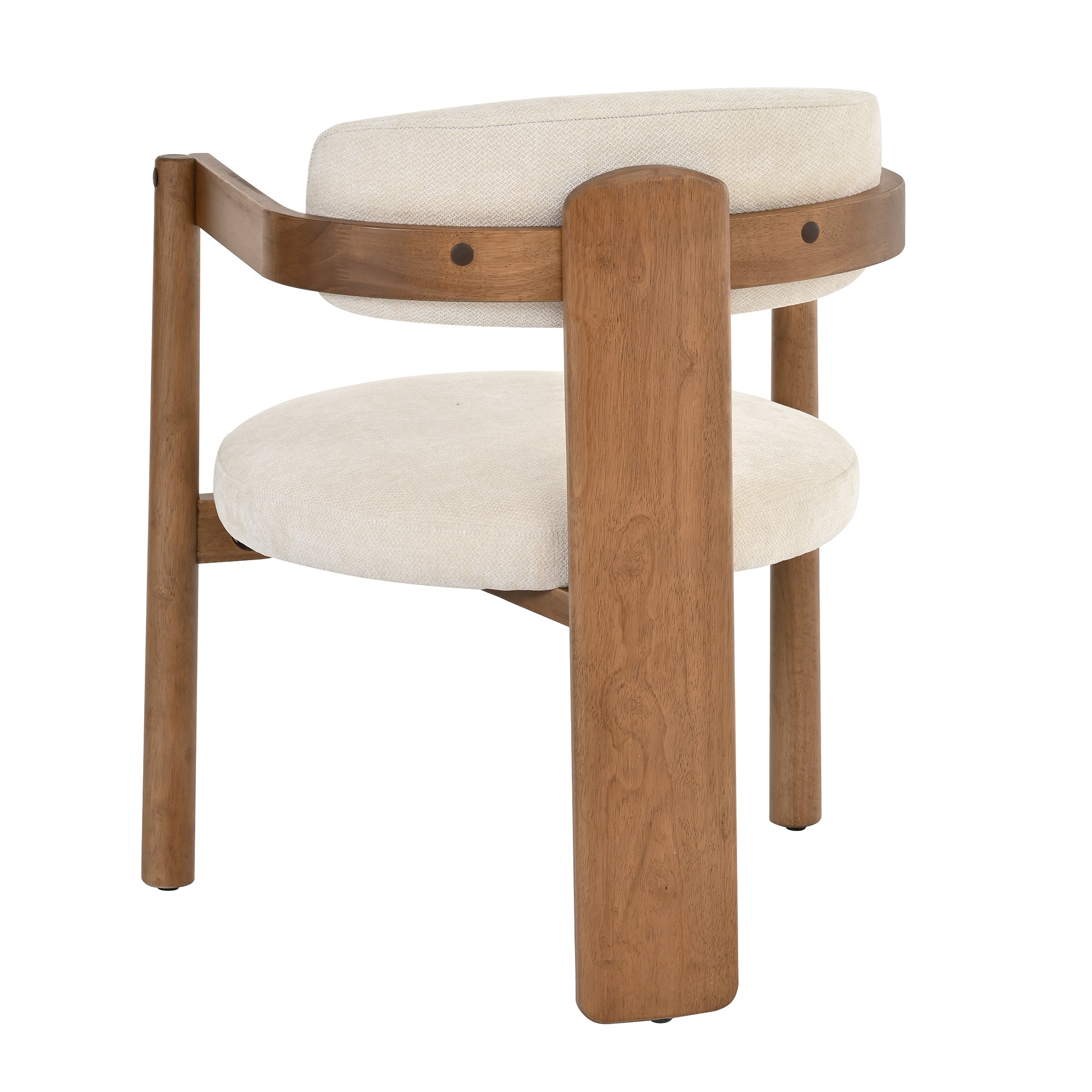 Onega Solid Rubberwood Dining Chairs with Round Cushioned Seat Set of 2