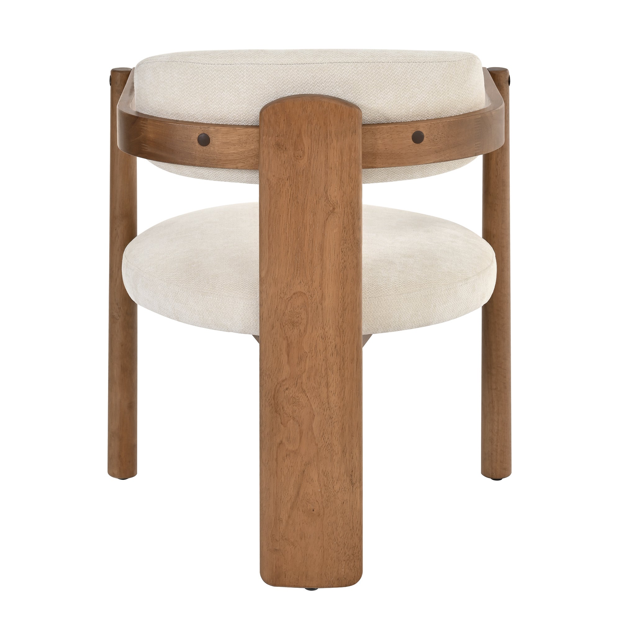 Onega Solid Rubberwood Dining Chairs with Round Cushioned Seat Set of 2