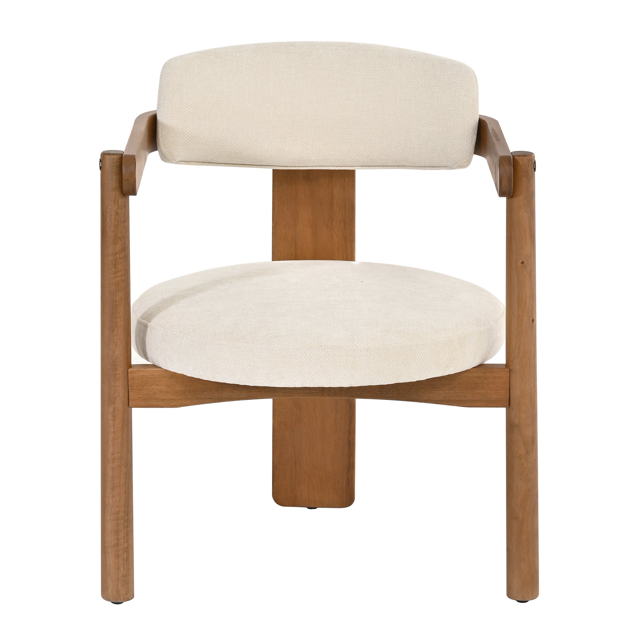 Onega Solid Rubberwood Dining Chairs with Round Cushioned Seat Set of 2