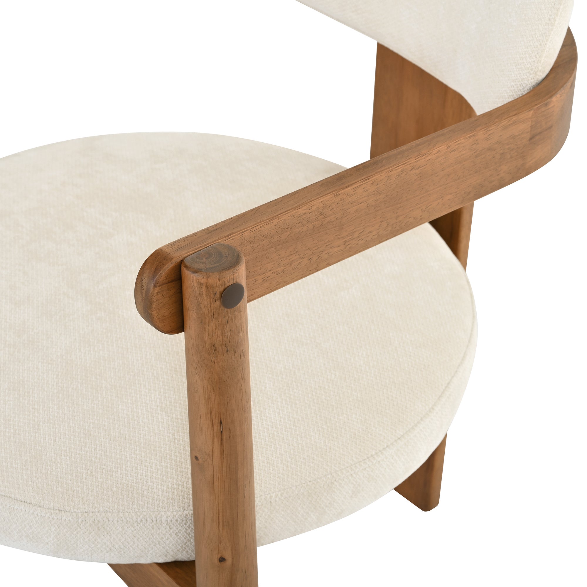 Onega Solid Rubberwood Dining Chairs with Round Cushioned Seat Set of 2