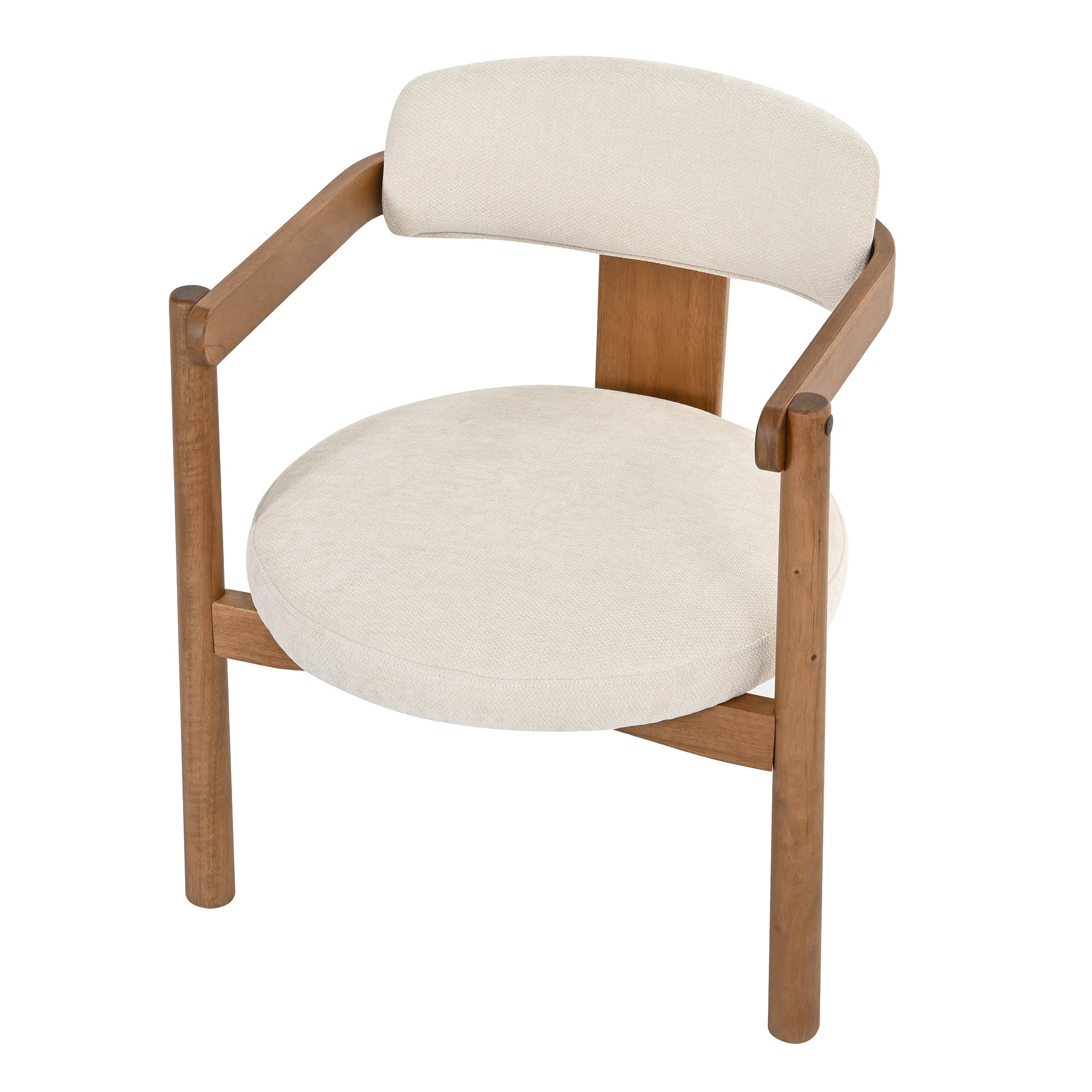 Onega Solid Rubberwood Dining Chairs with Round Cushioned Seat Set of 2