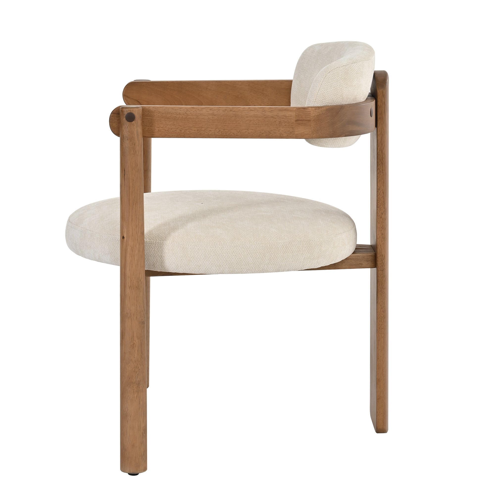 Onega Solid Rubberwood Dining Chairs with Round Cushioned Seat Set of 2