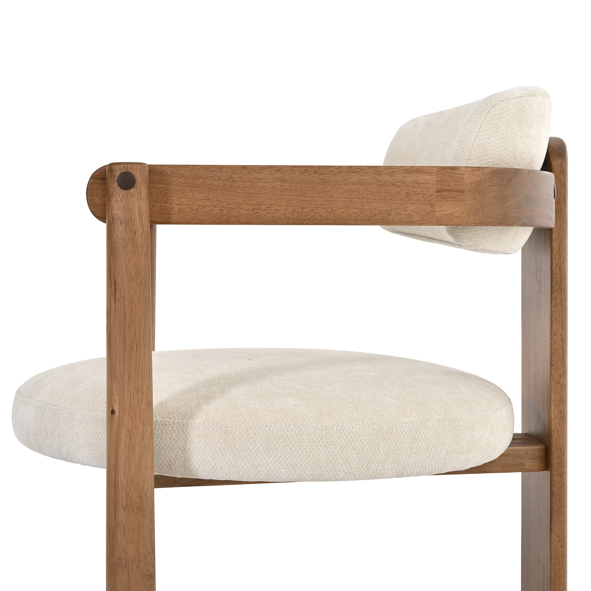 Onega Solid Rubberwood Dining Chairs with Round Cushioned Seat Set of 2
