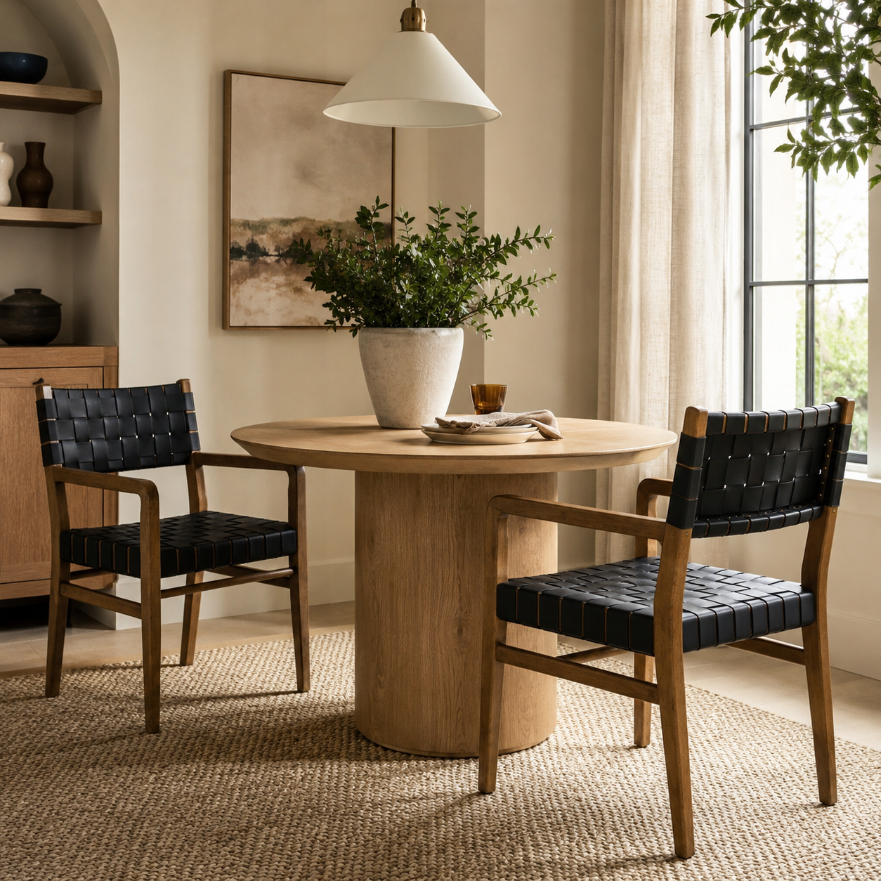 Vardar Faux Leather Dining Chairs with Rubberwood Frame Set of 2