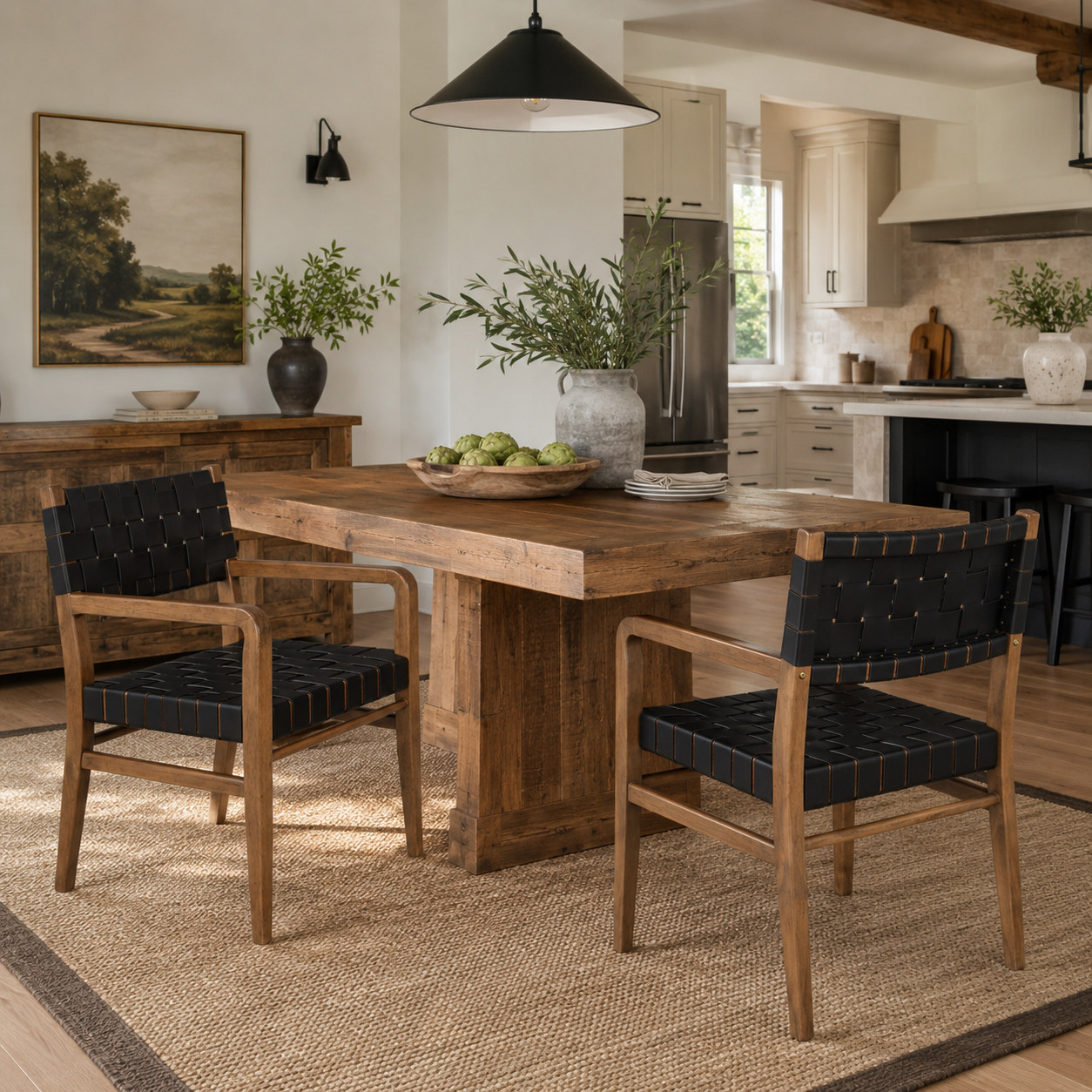 Vardar Faux Leather Dining Chairs with Rubberwood Frame Set of 2