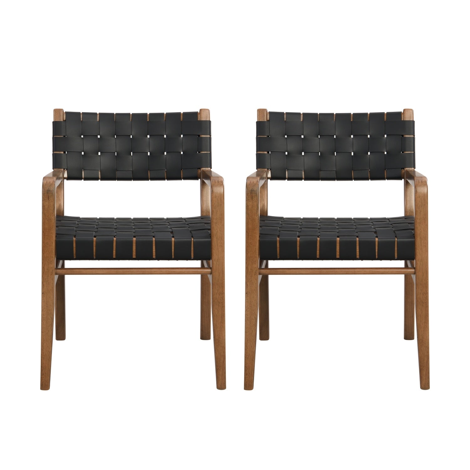 Vardar Faux Leather Dining Chairs with Rubberwood Frame Set of 2