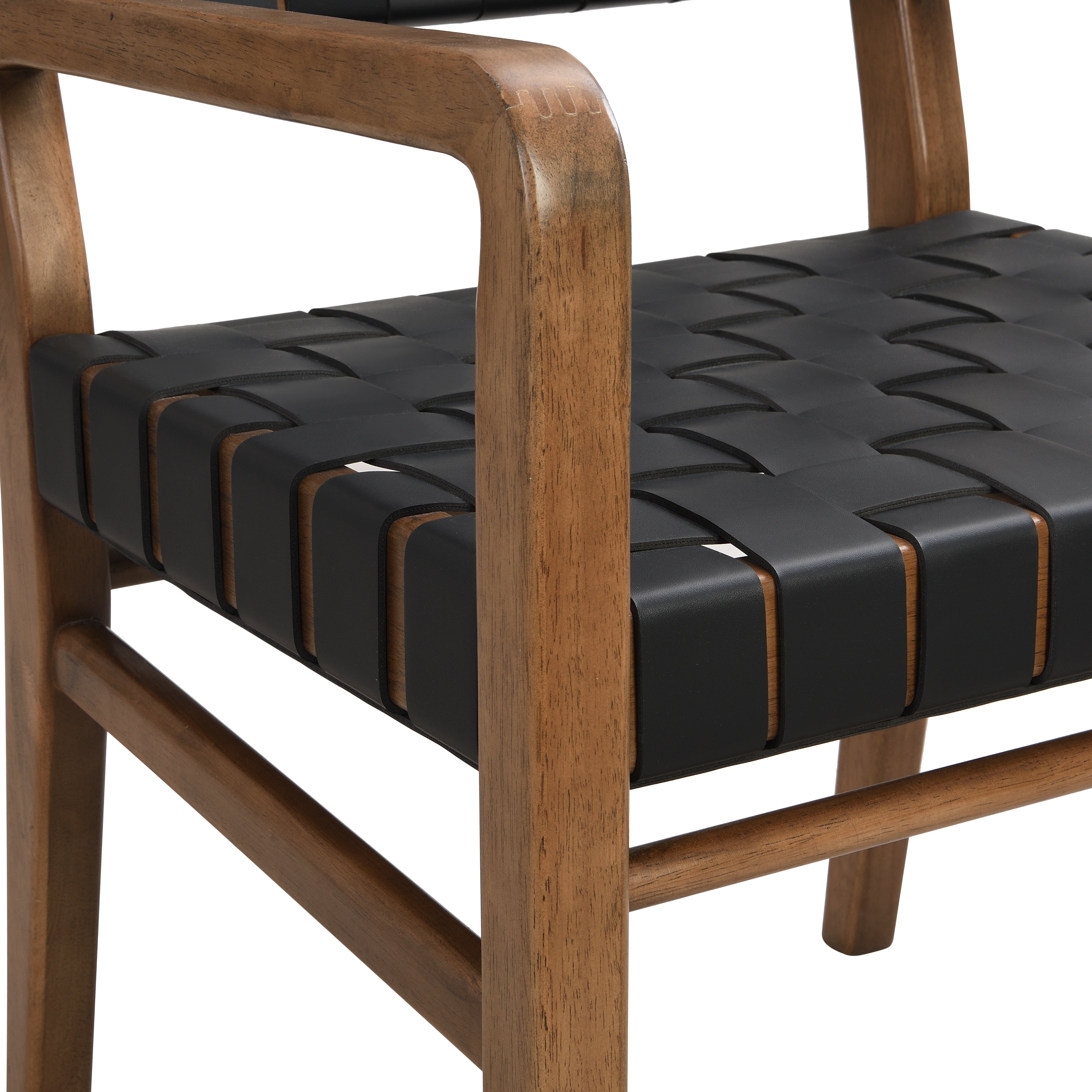 Vardar Faux Leather Dining Chairs with Rubberwood Frame Set of 2