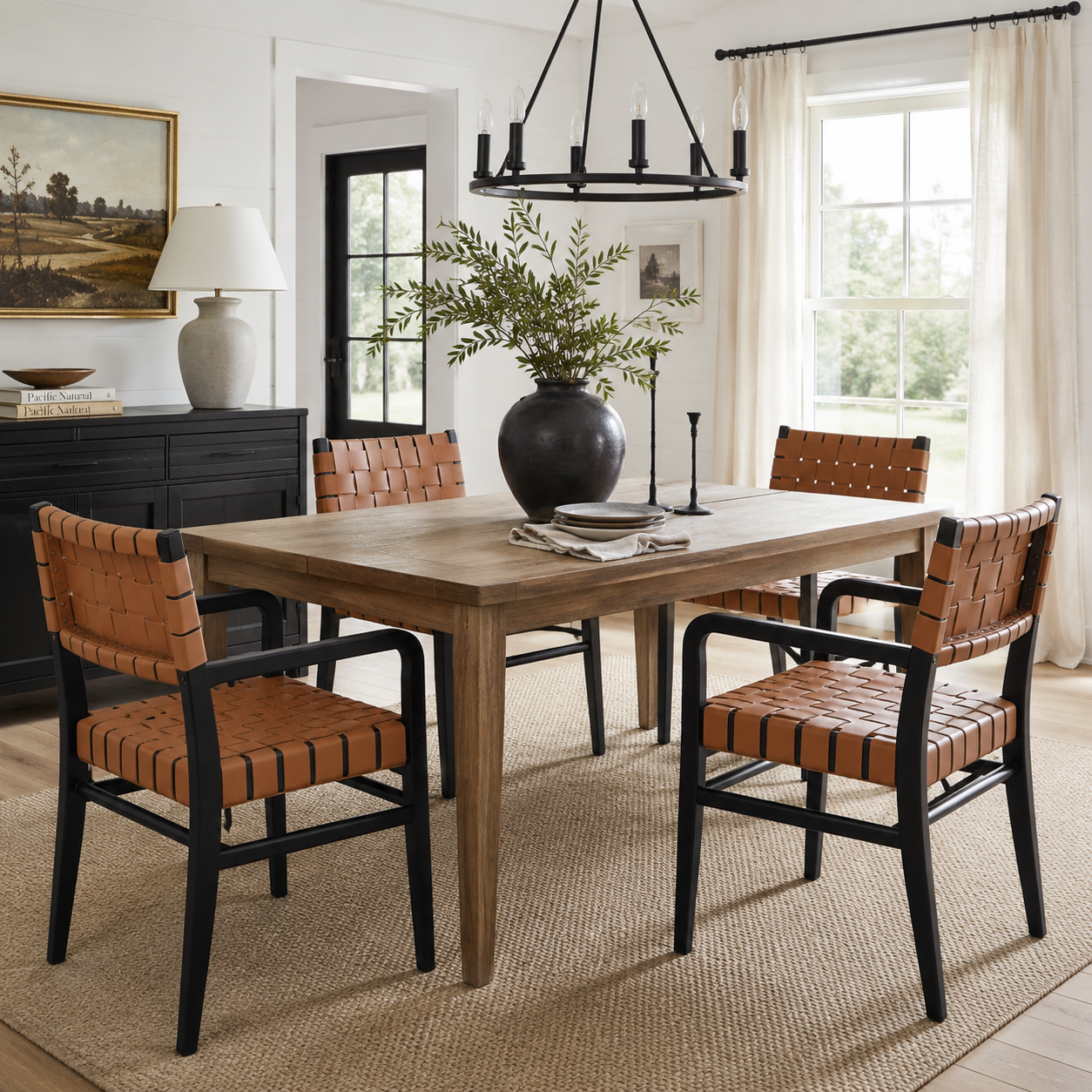 Vardar Faux Leather Dining Chairs with Rubberwood Frame Set of 2