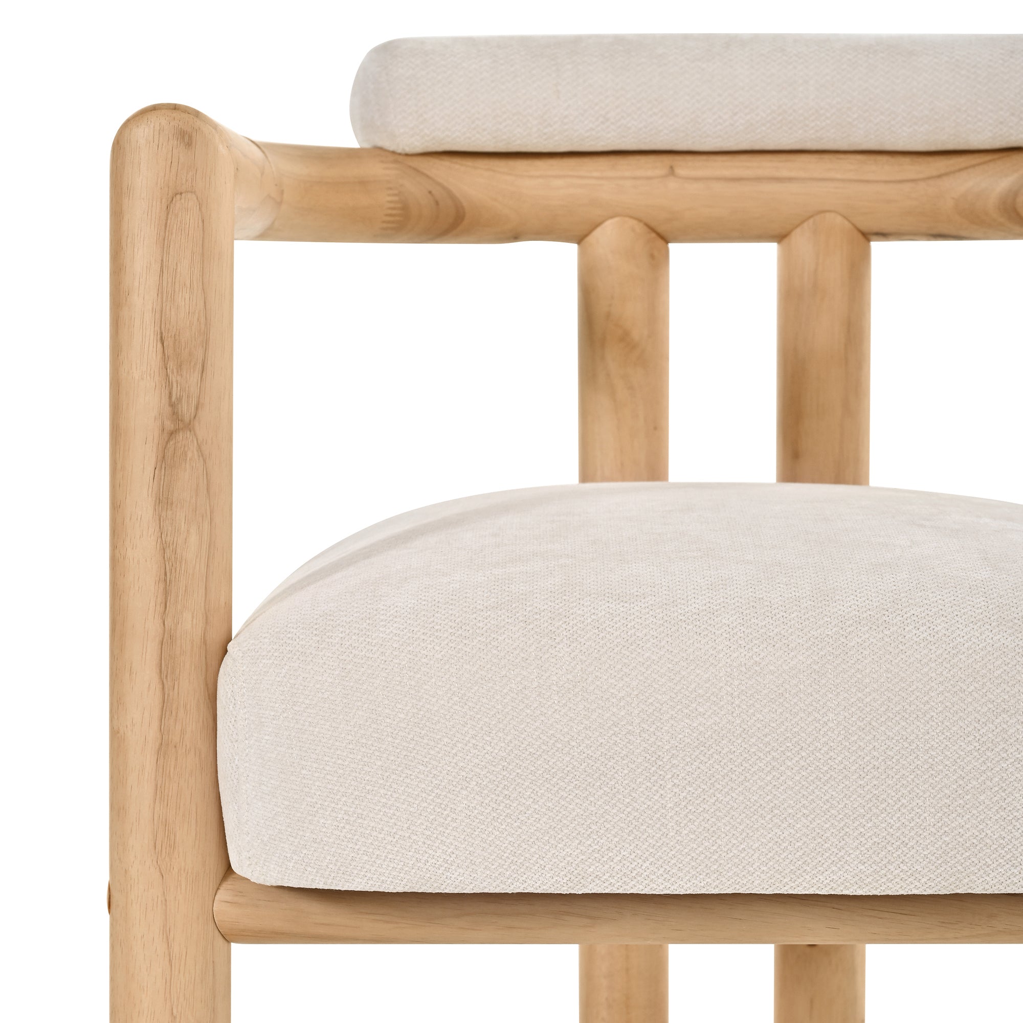 Ohrid Bolster Back Upholstered Dining Chairs with Reeded Wood Legs Set of 2
