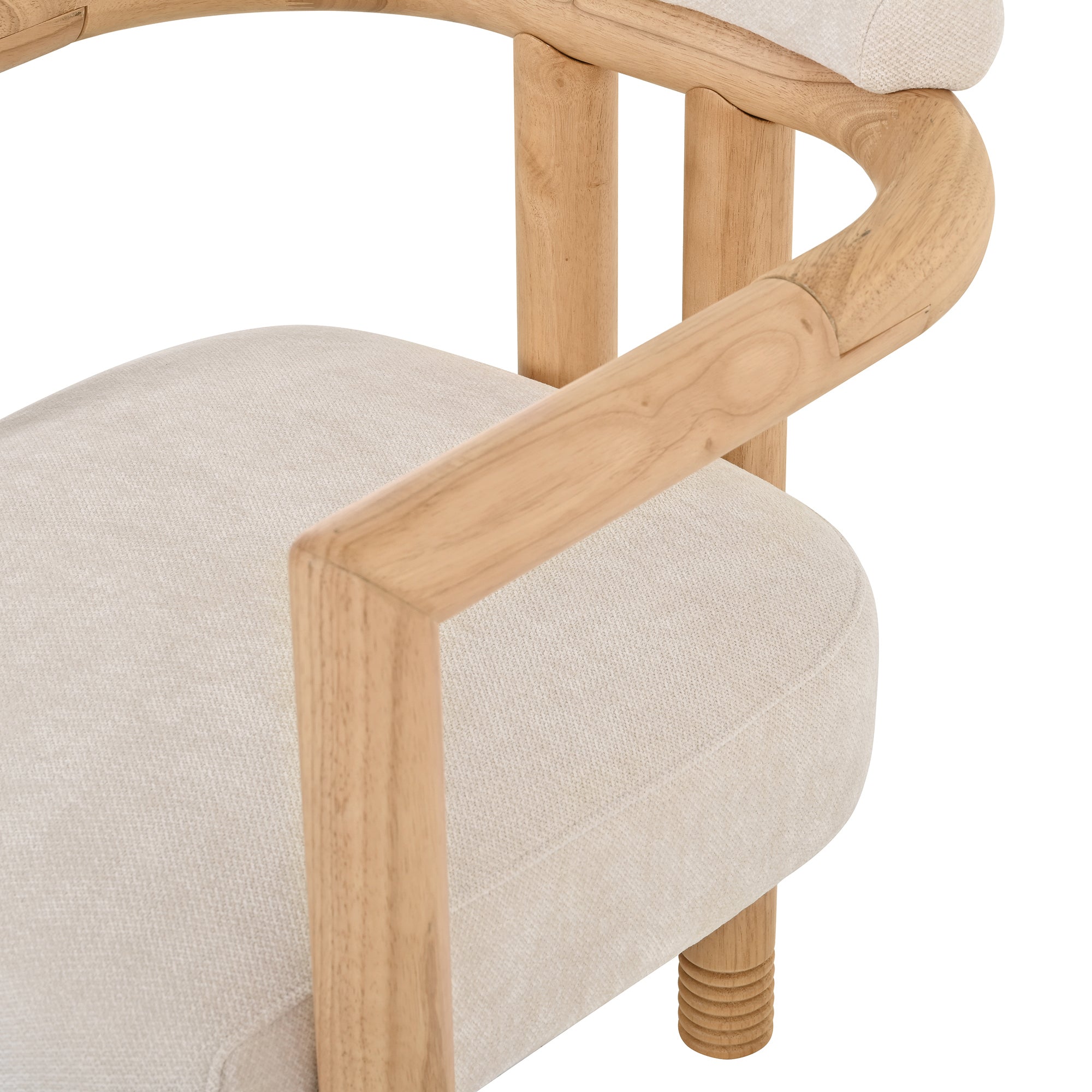 Ohrid Bolster Back Upholstered Dining Chairs with Reeded Wood Legs Set of 2