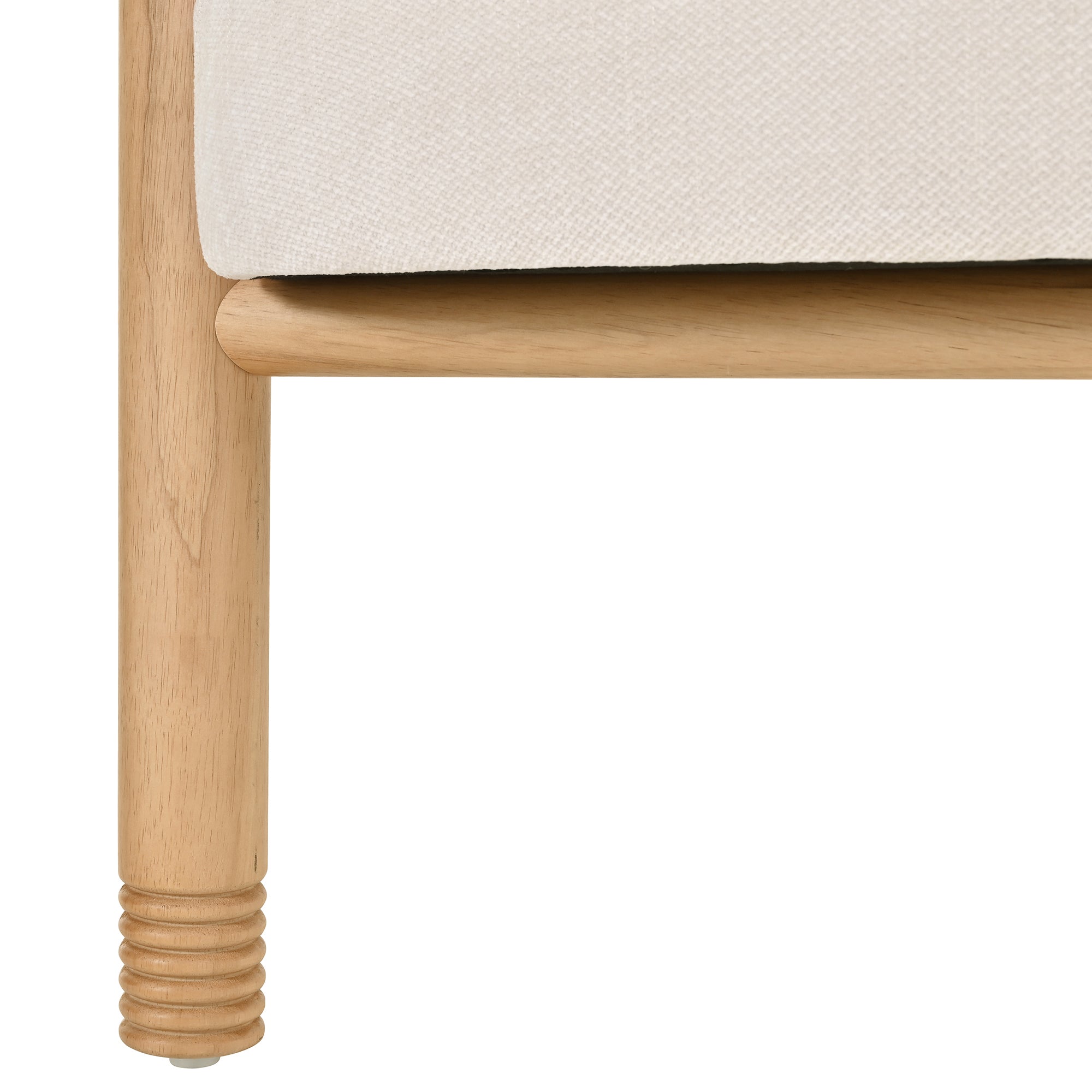 Ohrid Bolster Back Upholstered Dining Chairs with Reeded Wood Legs Set of 2