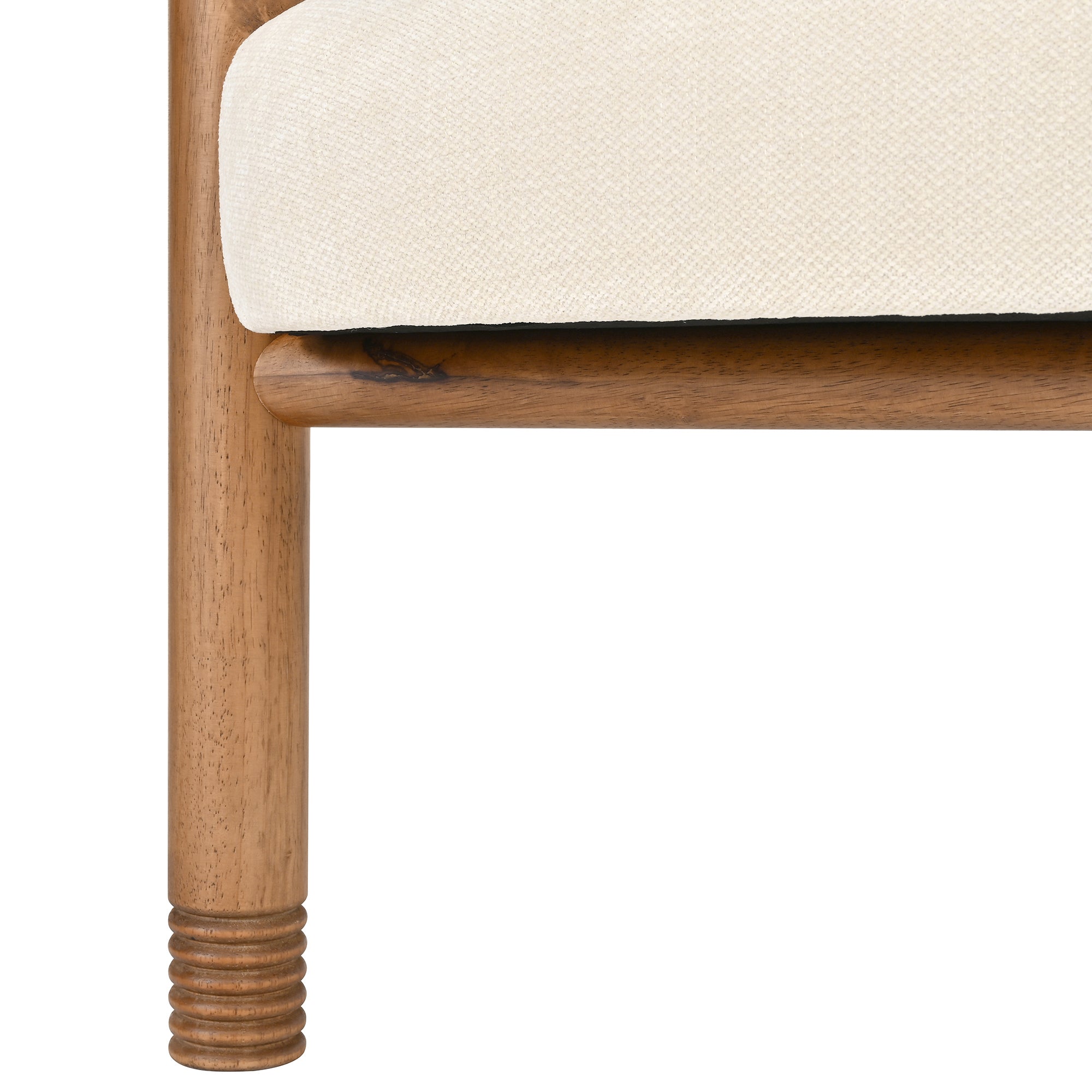 Ohrid Bolster Back Upholstered Dining Chairs with Reeded Wood Legs Set of 2