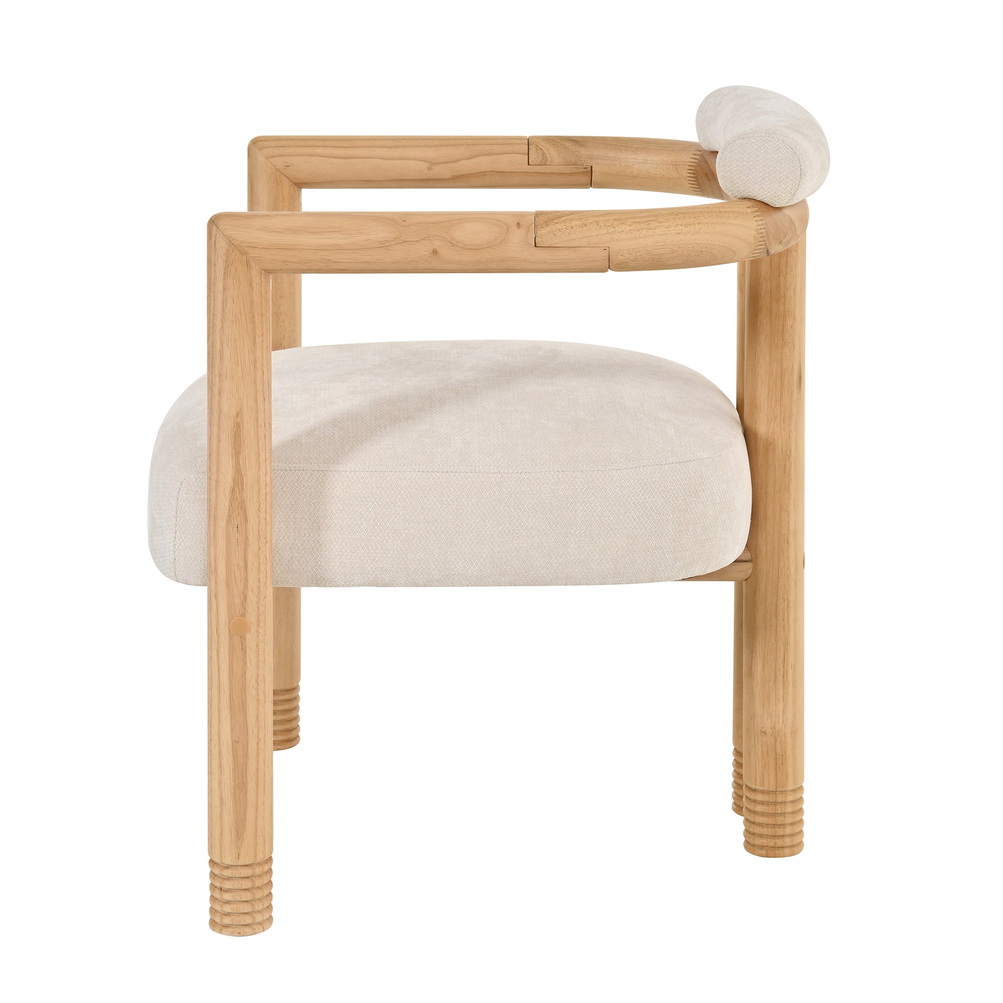 Ohrid Bolster Back Upholstered Dining Chairs with Reeded Wood Legs Set of 2
