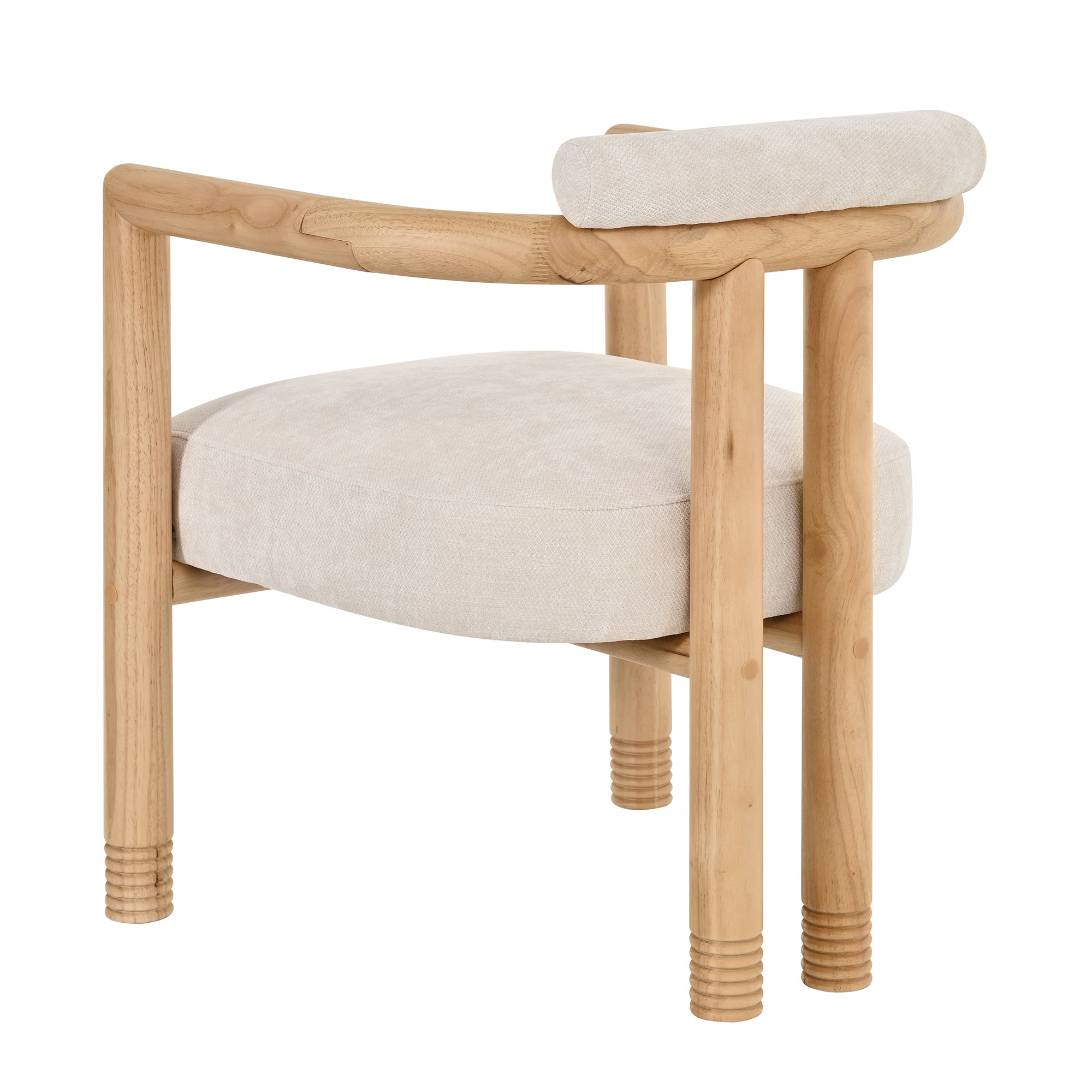 Ohrid Bolster Back Upholstered Dining Chairs with Reeded Wood Legs Set of 2