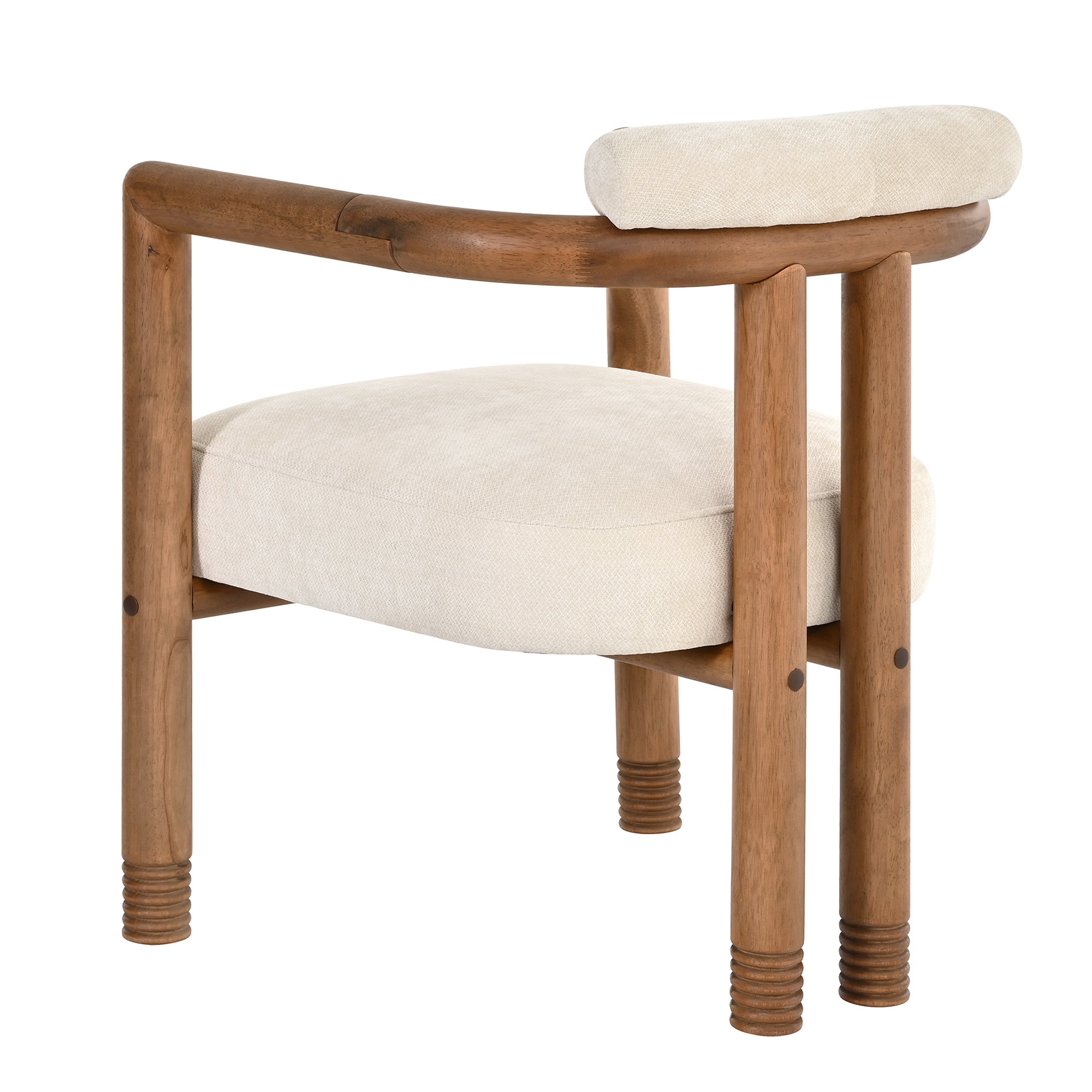 Ohrid Bolster Back Upholstered Dining Chairs with Reeded Wood Legs Set of 2